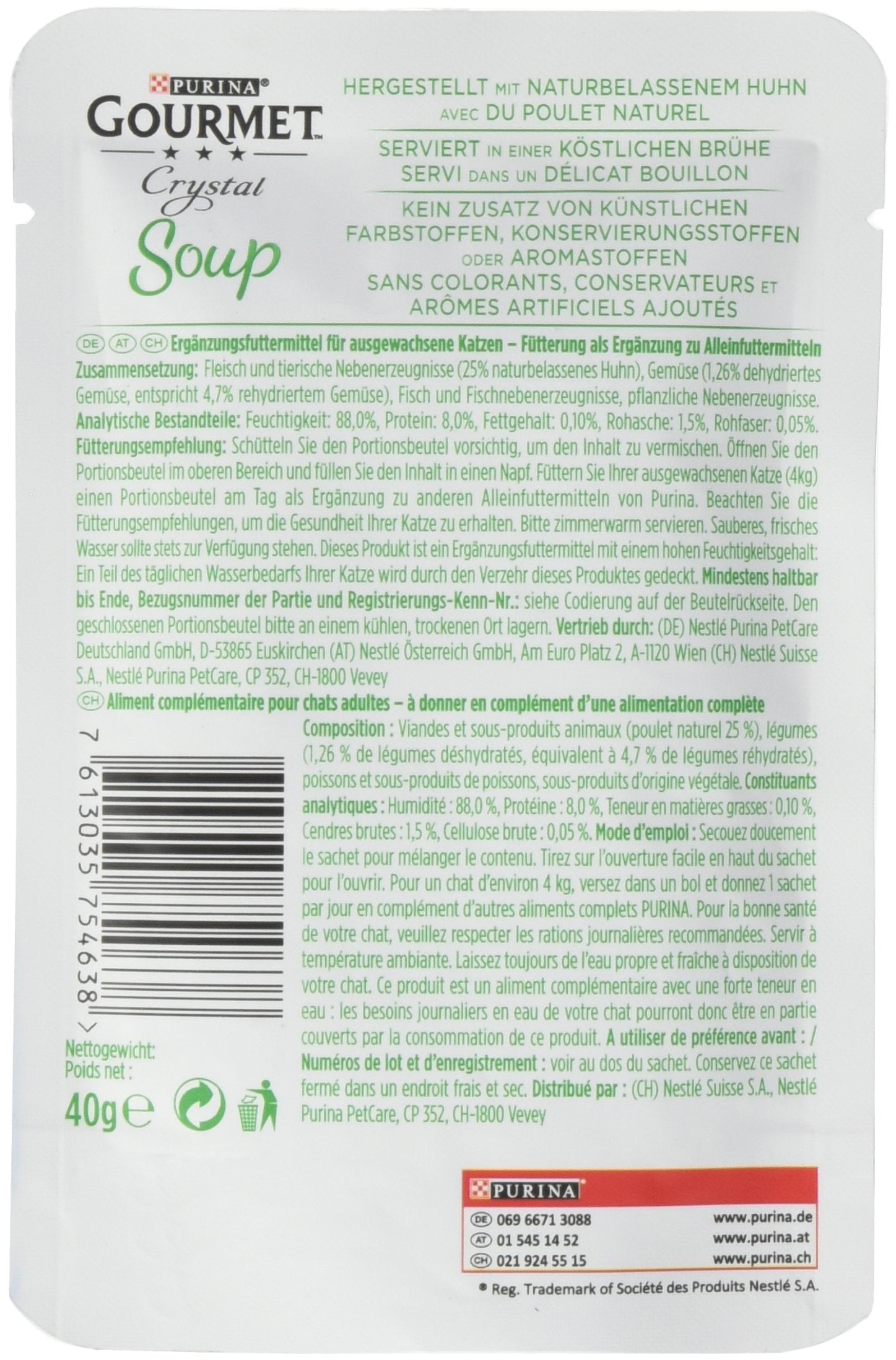 Gourmet Crystal Soup für Katzen mit naturbelassenem Thunfisch und Garnelen, 32er Pack (32 x 40g)