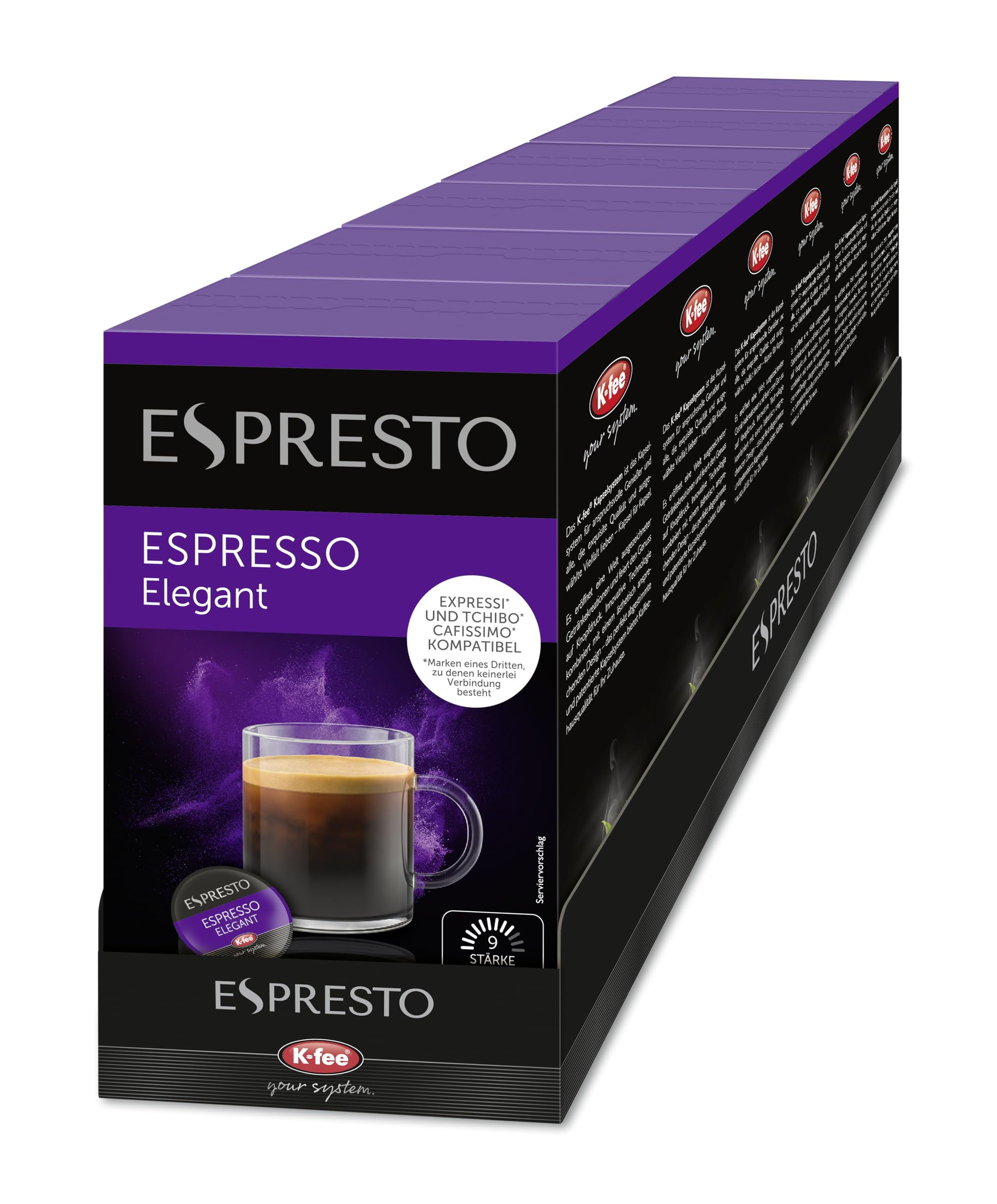 ESPRESTO Caffè Crema Classic, kompatibel mit K-fee & Aldi EXPRESSI*, RFA zertifiziert, 96 Kaffeekapseln