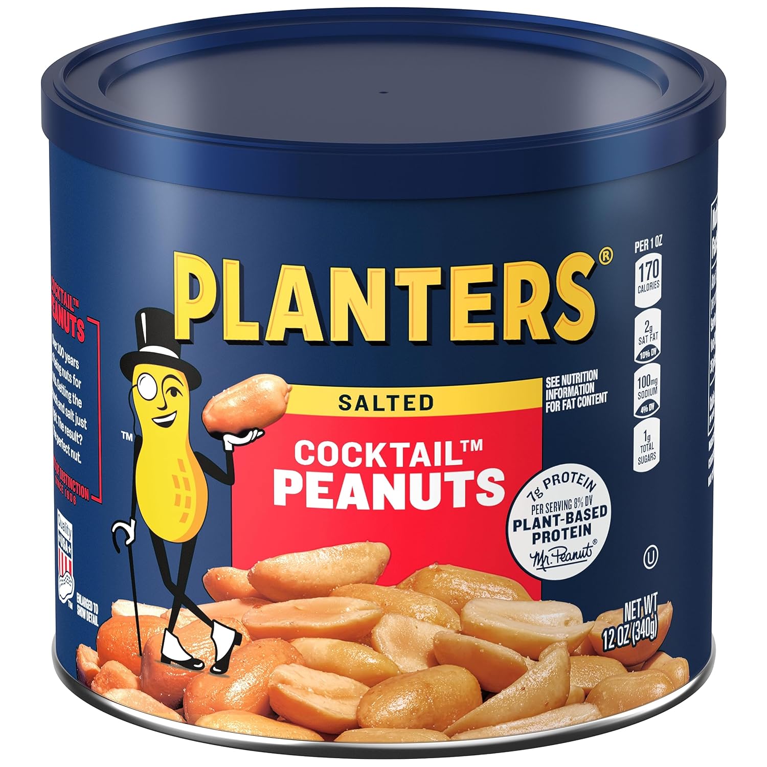 PLANTERS Redskin Spanish Peanuts, Roasted Salted Peanuts 12.5 oz Jars (Pack of 6)