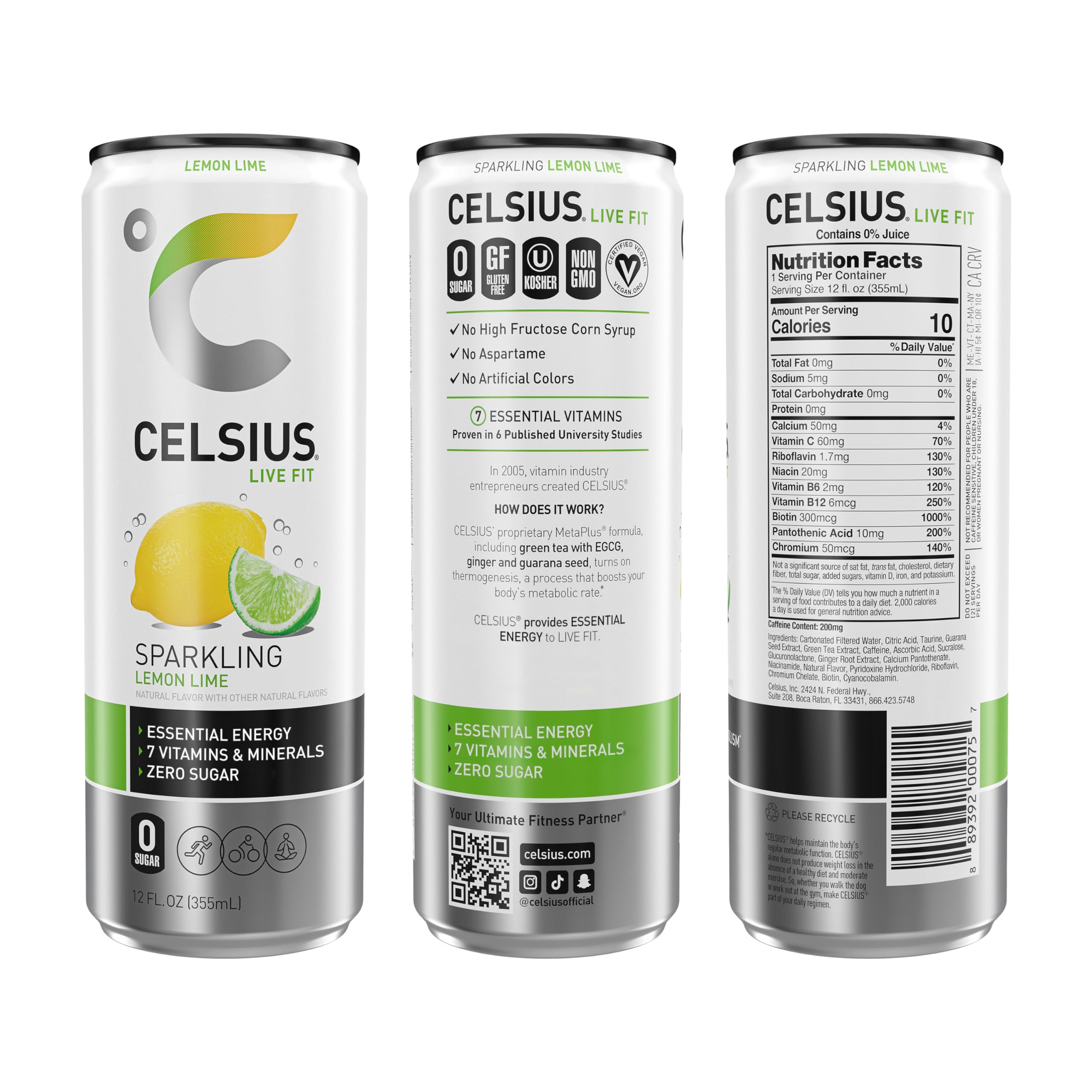 CELSIUS Sparkling Kiwi Guava, Functional Essential Energy Drink 12 Fl Oz (Pack of 12)
