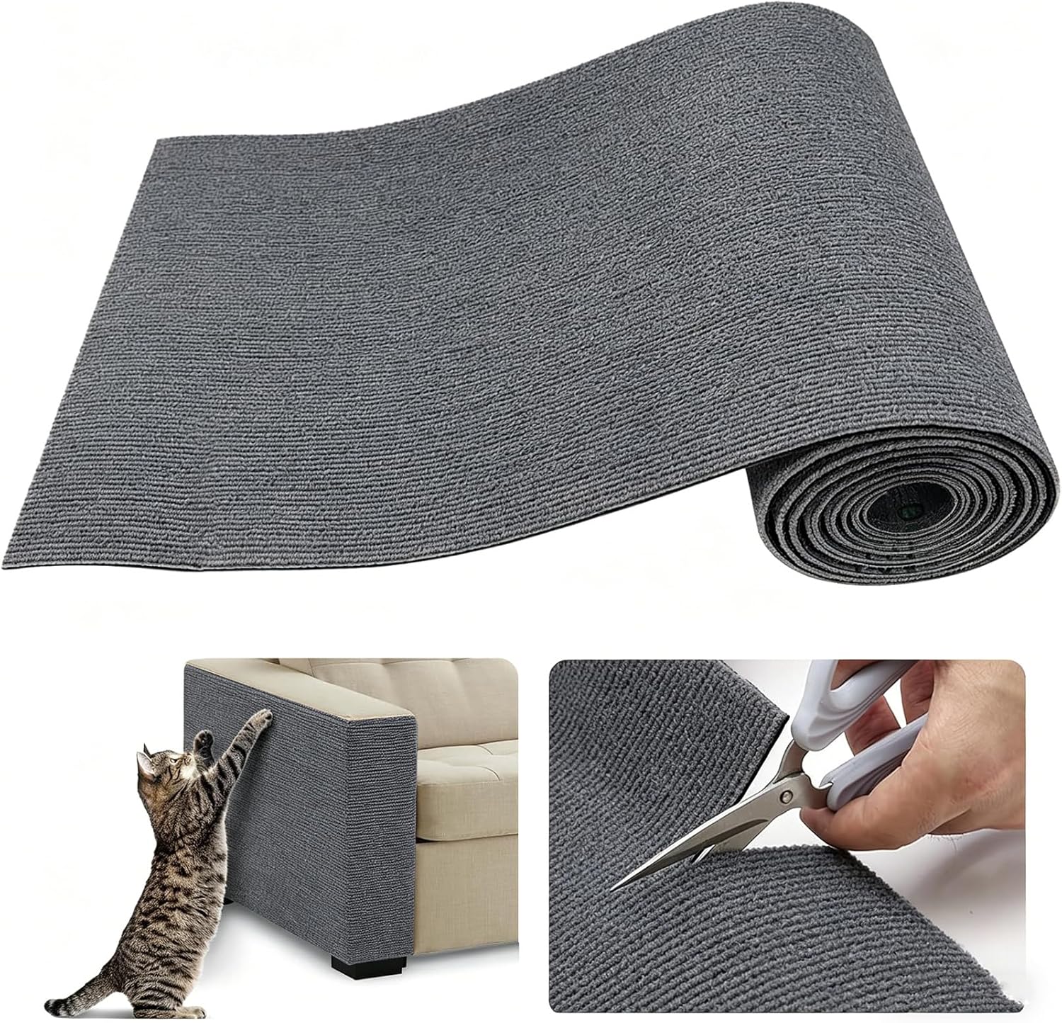 Selbstklebende Kratzschutzmatte für Sofa & Wand, 40x200 cm kratzschutz Sofa Katze - Trimmbarer Schutz gegen Katzenkratzer Couch Schutz von DIY Krallen Katzenteppich