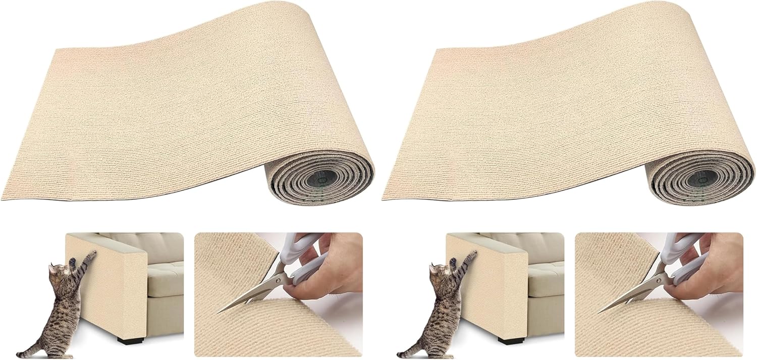 Selbstklebende Kratzschutzmatte für Sofa & Wand, 40x200 cm kratzschutz Sofa Katze - Trimmbarer Schutz gegen Katzenkratzer Couch Schutz von DIY Krallen Katzenteppich