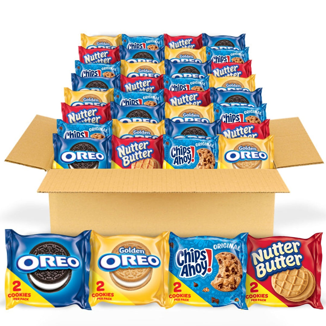 OREO Original, OREO Golden, CHIPS AHOY! & Nutter Butter Cookie Snacks Variety Pack, 56 Snack Packs (2 Cookies Per Pack)