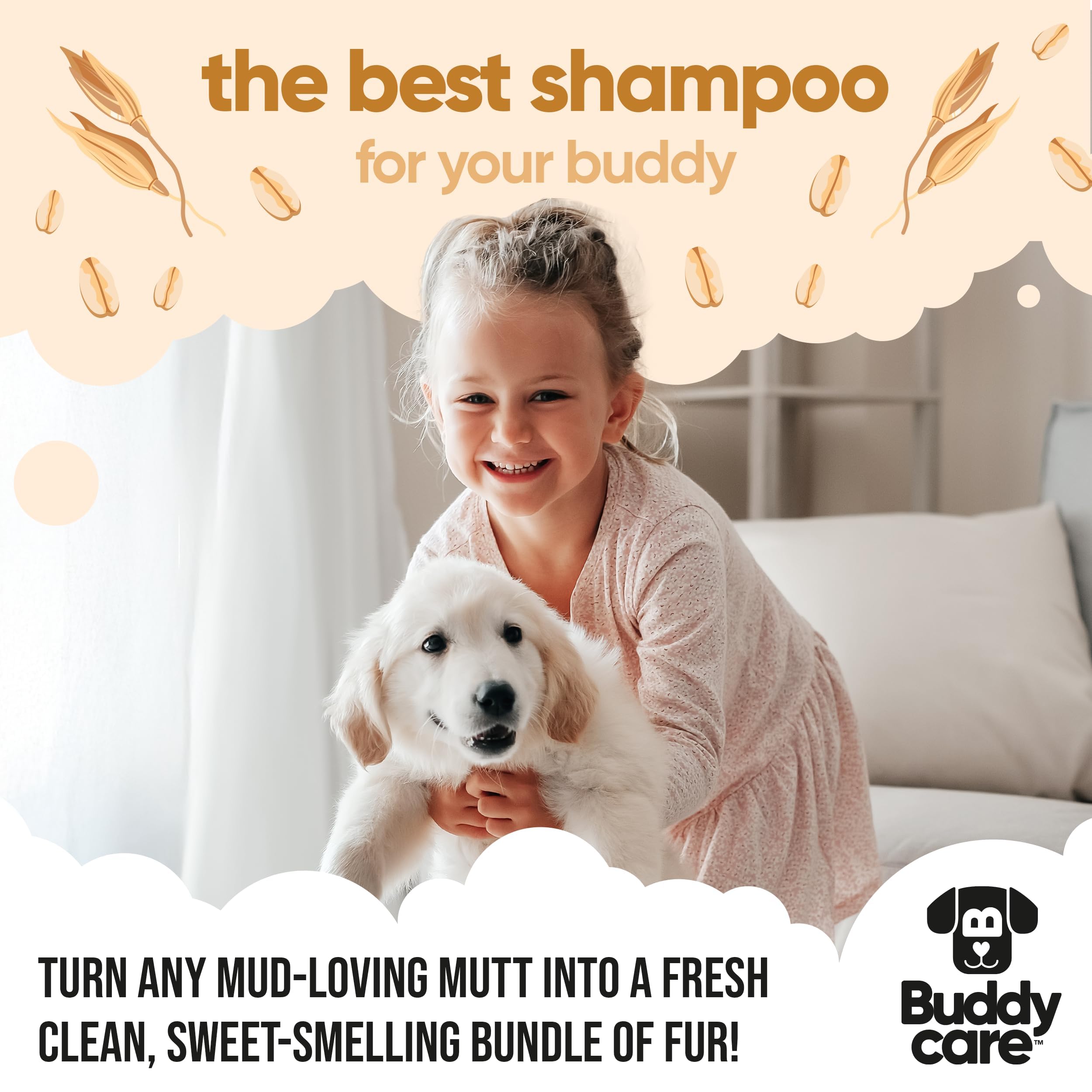 2in1 Hundeshampoo und Conditioner von Buddycare (500ml) - Praktisches Hundeshampoo langhaar und welpen Shampoo Mit Aloe Vera und Pro-Vitamin B5 Rückfettendes Shampoo Für Alle Hunderassen
