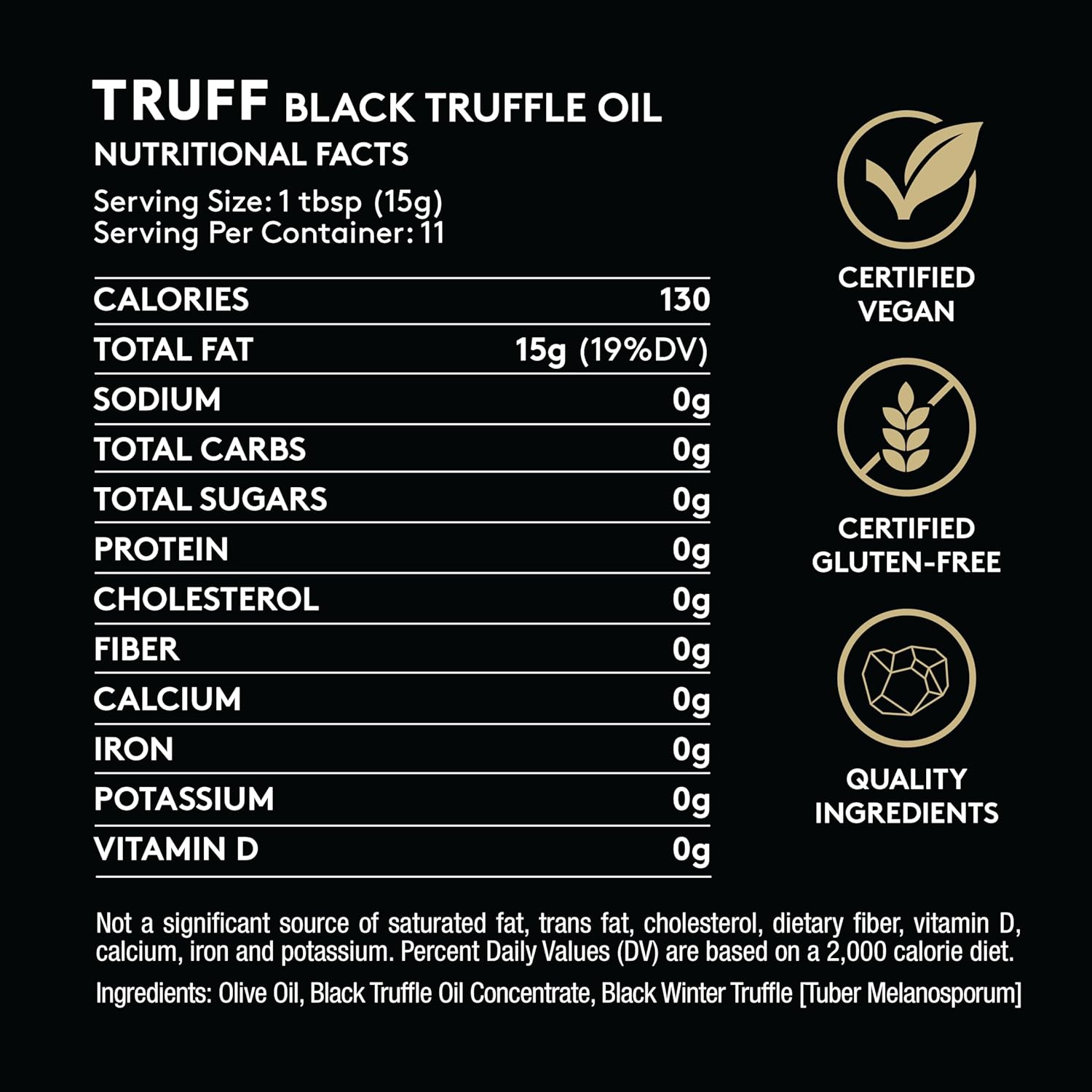 TRUFF Black Truffle Oil - Black Truffle Infused Olive Oil - Gourmet Dressing, Seasoning, Marinade, or Drizzle, Non-GMO, Gluten-Free, 5.6 fl.oz