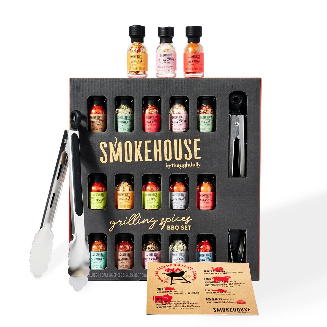 Thoughtfully BBQ Gewürze Geschenkset - Set mit 20 Grillgewürzen & BBQ Gewürzmischungen – Gewürze Set für Grillen & Barbecue – Geschenk zum Vatertag