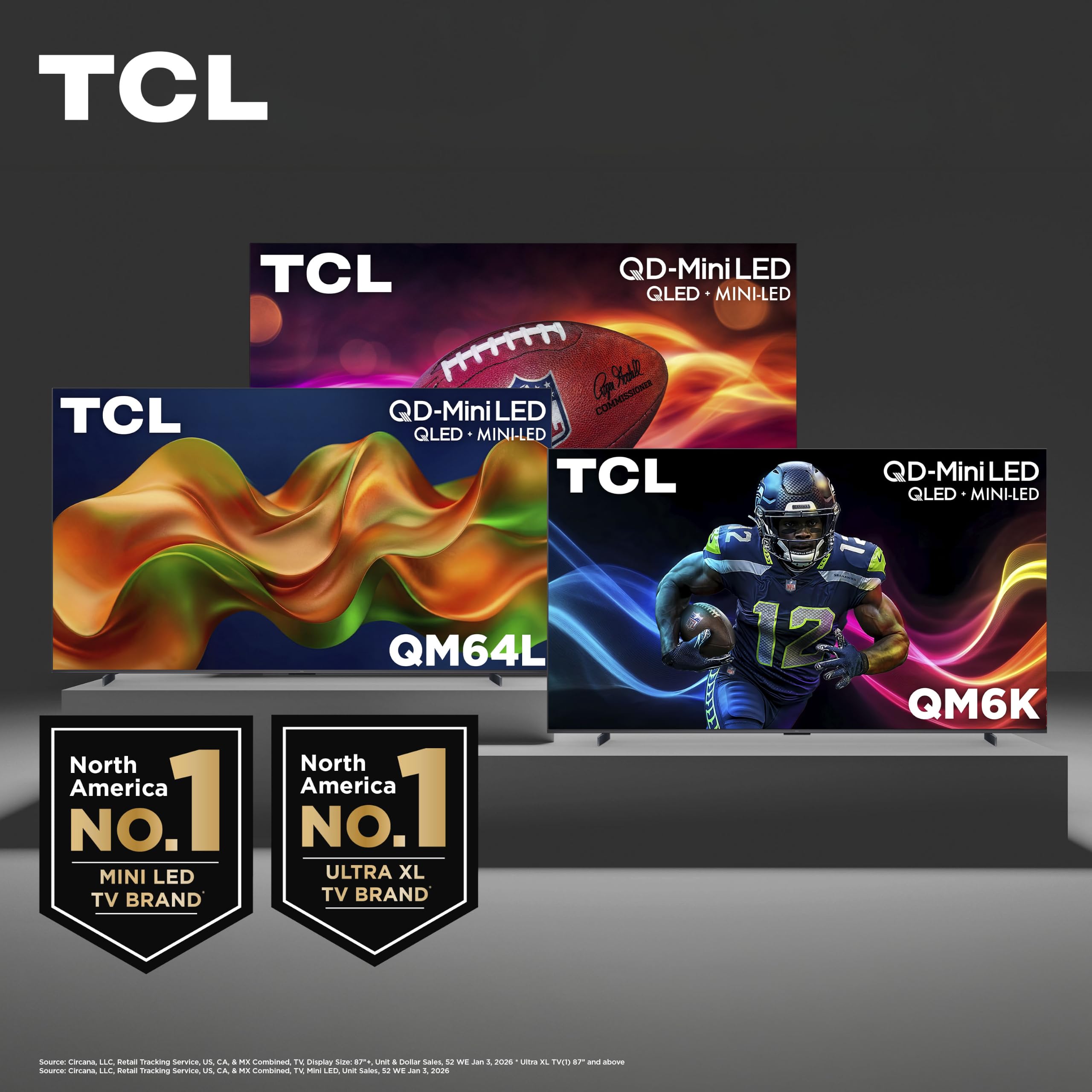 TCL 55 Inch Class QM6K Series | Mini LED QLED 4K HDR | 55QM6K, 2025 Model | 120HZ-144HZ High Brightness Smart Google TV Dolby Atmos Onkyo Audio | Voice Remote Alexa Gaming Streaming Television