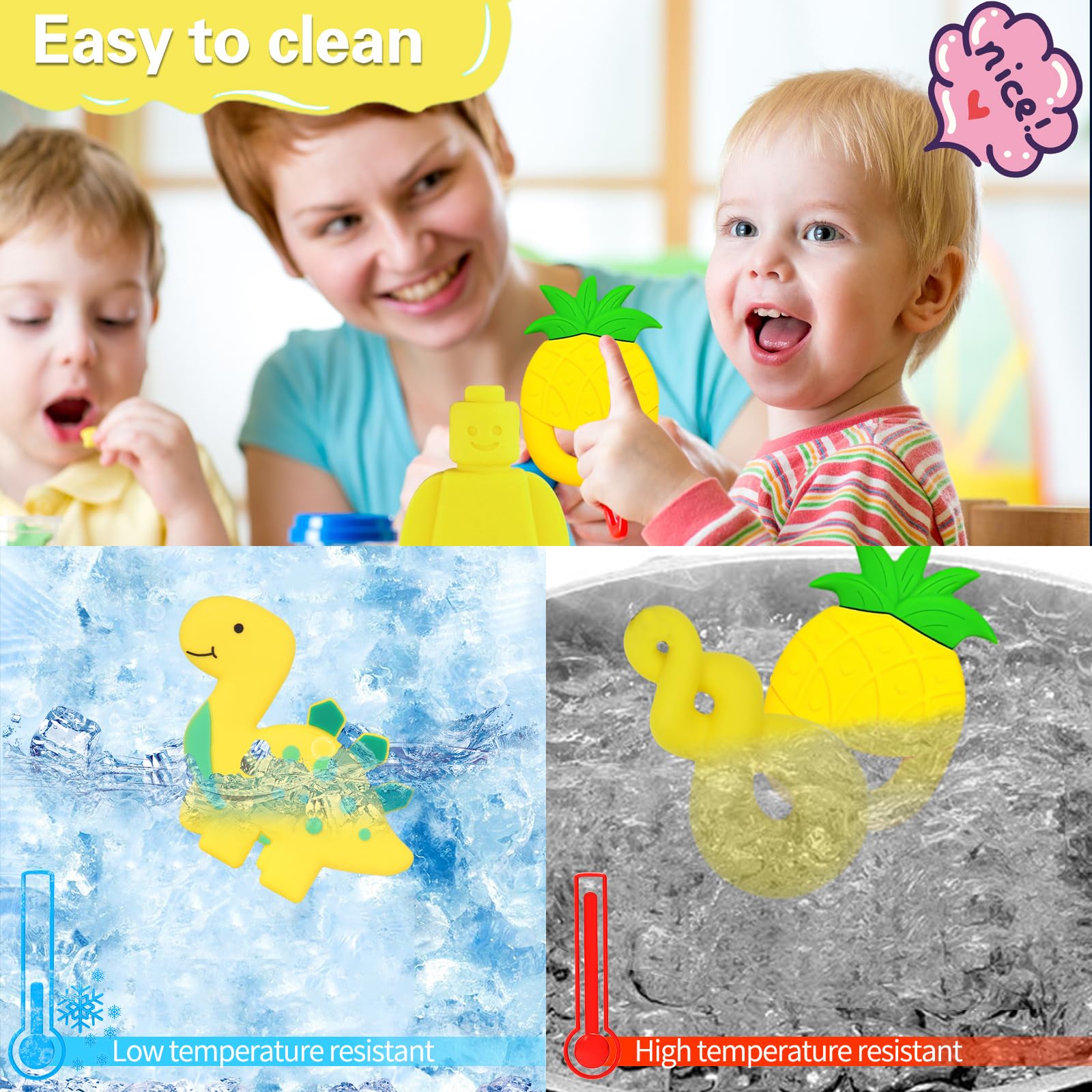 Kaukette für Kinder, 6 Stück Sensory Kauen Halskette, Silikon Beißring für Baby, Autismus Spielzeug für Jungen und Mädchen, Perfekt für Kinder mit ADHS, Zahnen, Beißende, Fingernägel Kauen (Blau)