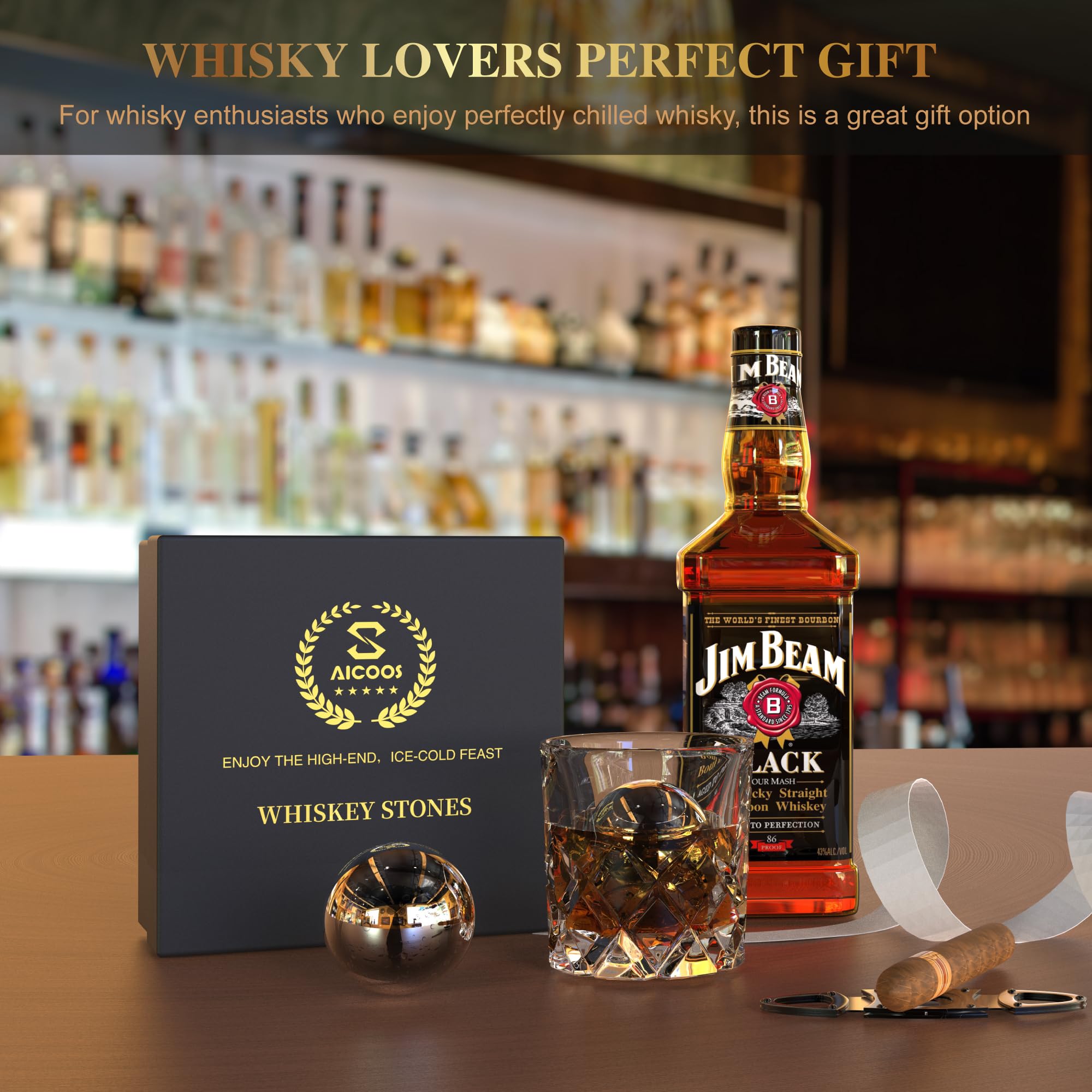 Geschenke für Männer Vatertagsgeschenke - Bullet Eiswürfel Edelstahl Wiederverwendbare Metall Whisky Steine für Jahrestag Und Geburtstag Personalisierte Geschenk für Ihn Ehemann Papa Freund (8Stück)