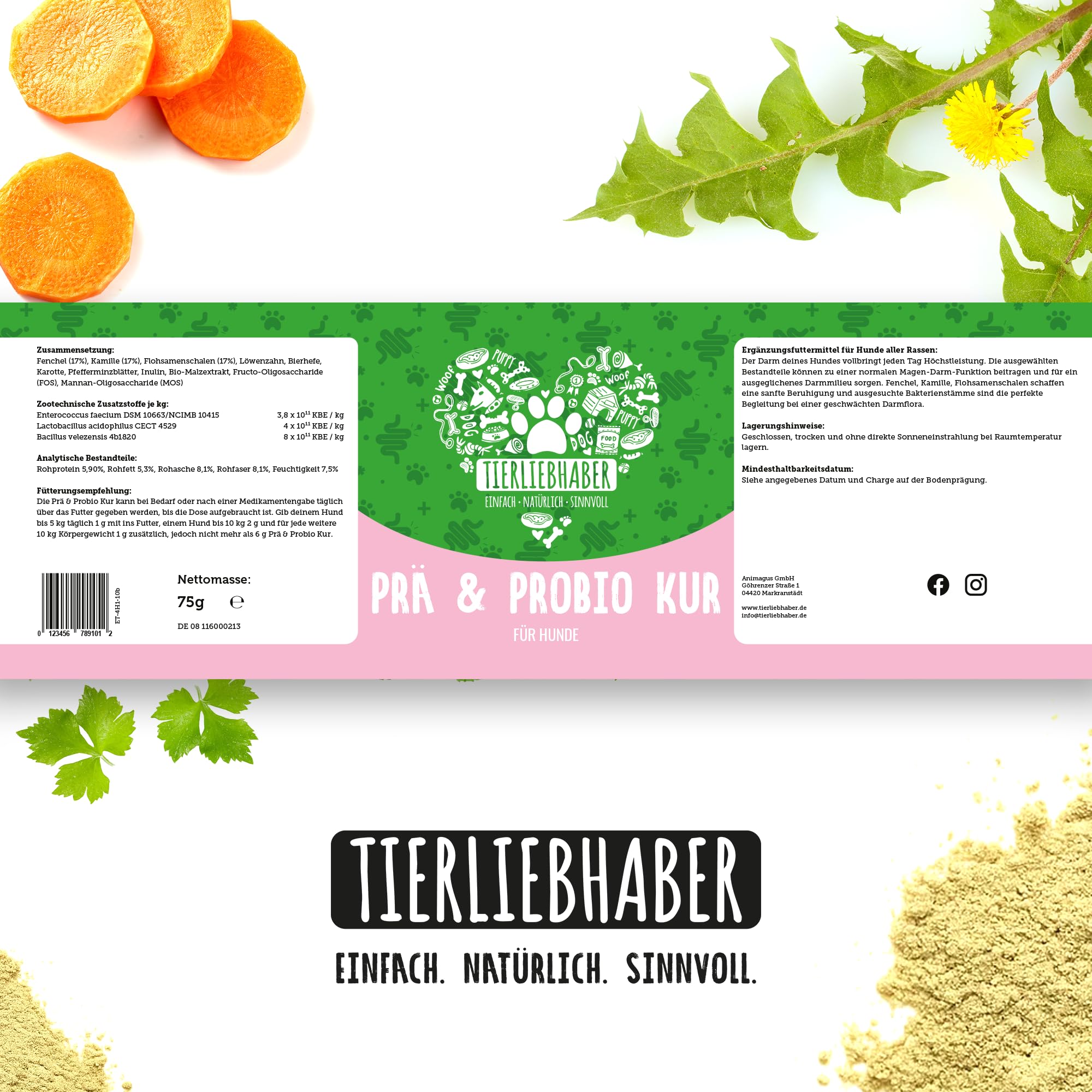TIERLIEBHABER – Gras- & Kotfresser Drops bei Sodbrennen Hund mit Ulmenrinde für Hunde – Tierärztlich entwickelt – Hund Sodbrennen Drops angereichert mit Moor und Fenchel – 350 g mit ca. 160 Drops