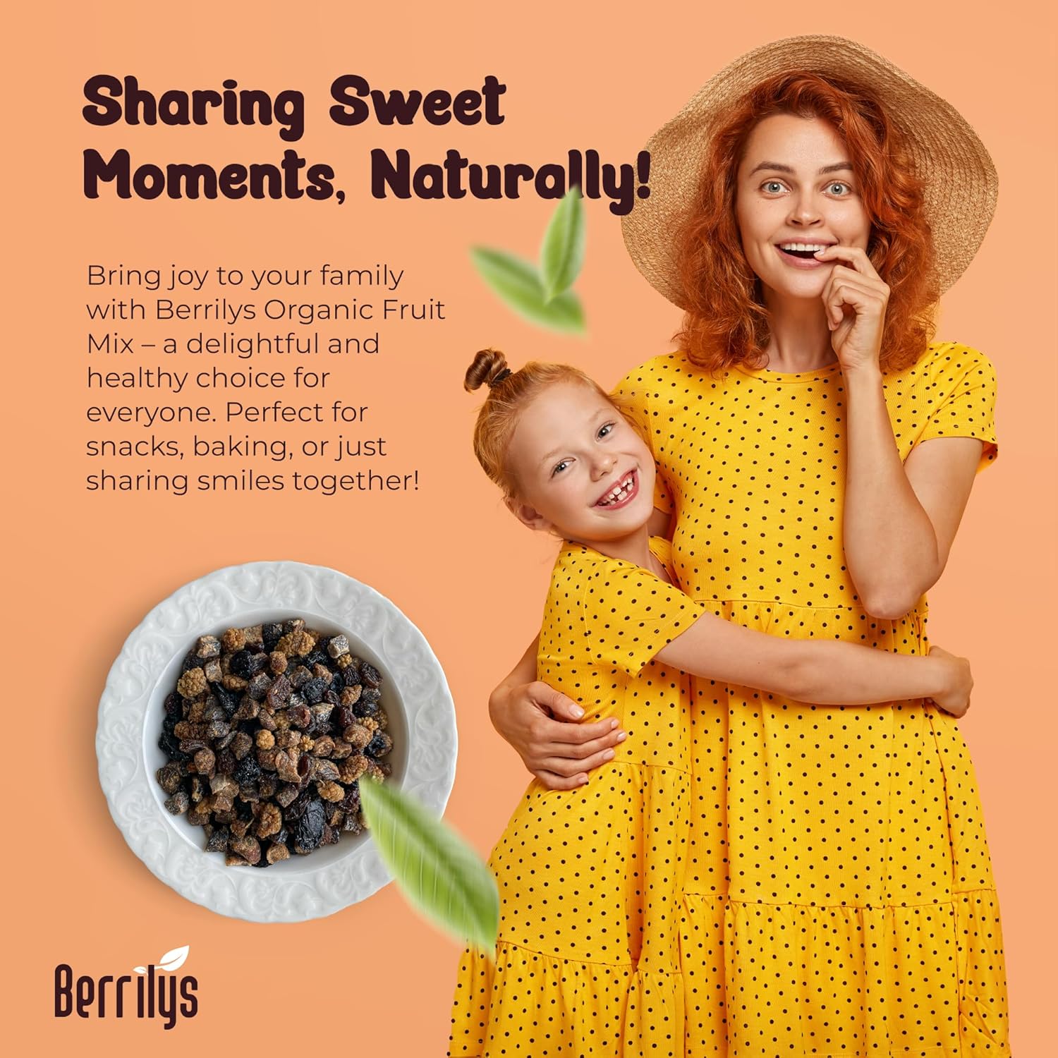 Berrily's Dried Fruit Mix, 2 Lbs, Organic, Diced Figs, Diced Apricots, White Mulberries, Sultanas, Sour Cherries, No Sugar Added, Trail Mix for Baking and Snacking