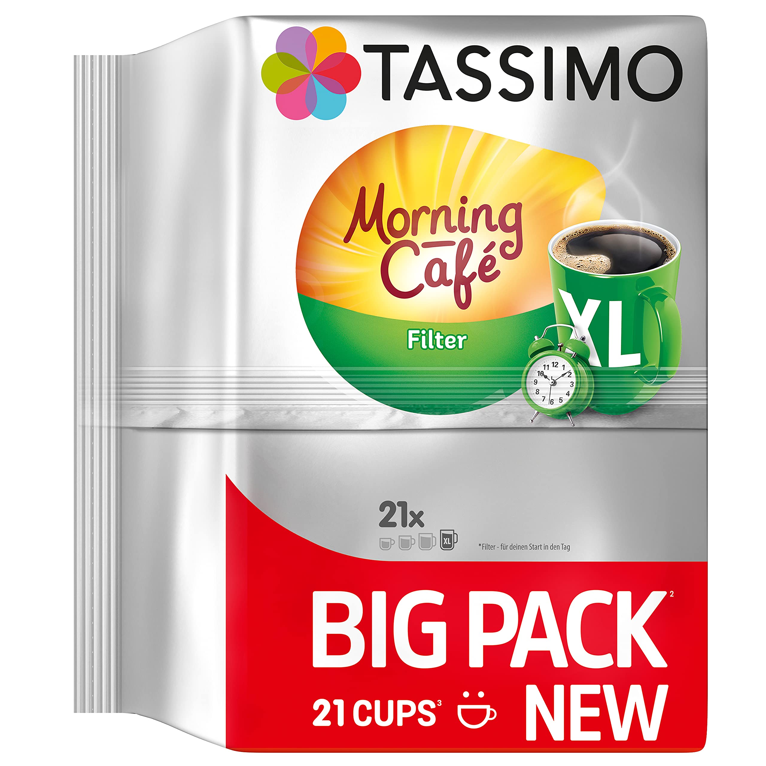 Tassimo Kapseln Morning Café XL Strong & Intense, Big Pack, 5 x 21 Pads, 105 Kaffeekapseln