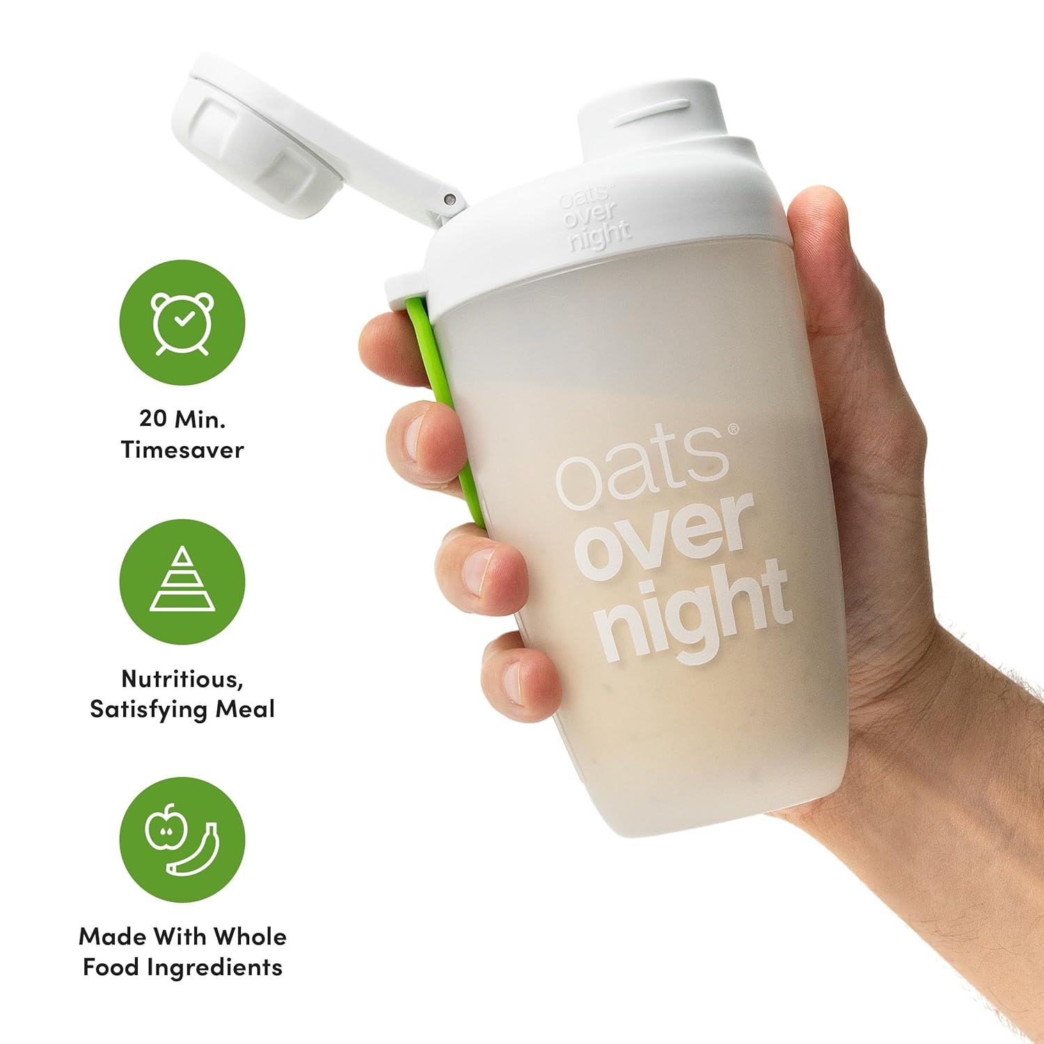 Oats Overnight Ultimate Variety Pack - High Protein, 5g Fiber Breakfast Protein Shake, Gluten Free Oatmeal, Non GMO Oatmeal - Green Apple Cinnamon, Coconut Cream Pie & More (16 Pack + Shaker Bottle)