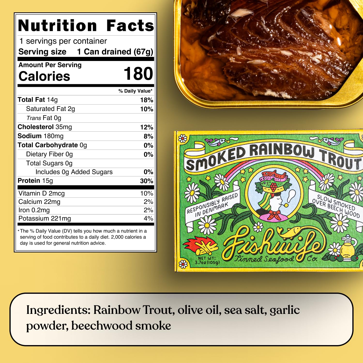 Fishwife Smoky Trio 3-Pack (Smoked Rainbow Trout, Smoked Salmon, Smoked Mackerel) | Gluten-Free, High Protein, Omega-3s | Hand-Packed