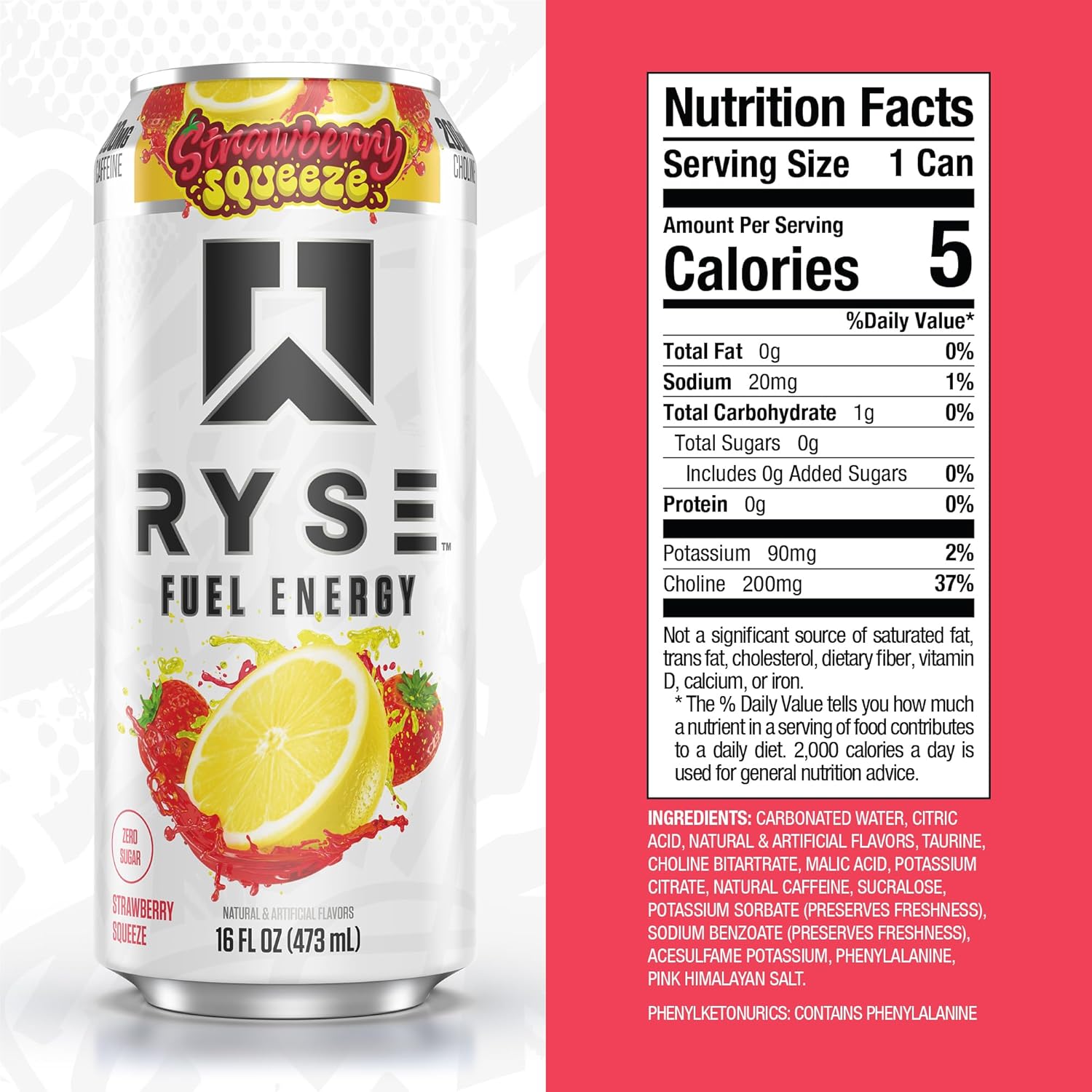 RYSE Fuel Energy Drink - Variety Pack - Sugar Free, Gluten Free & Vegan - 200mg Natural Caffeine, Taurine & Choline for Focus & Energy - No Artificial Colors - 16 fl oz Cans (12-Pack)