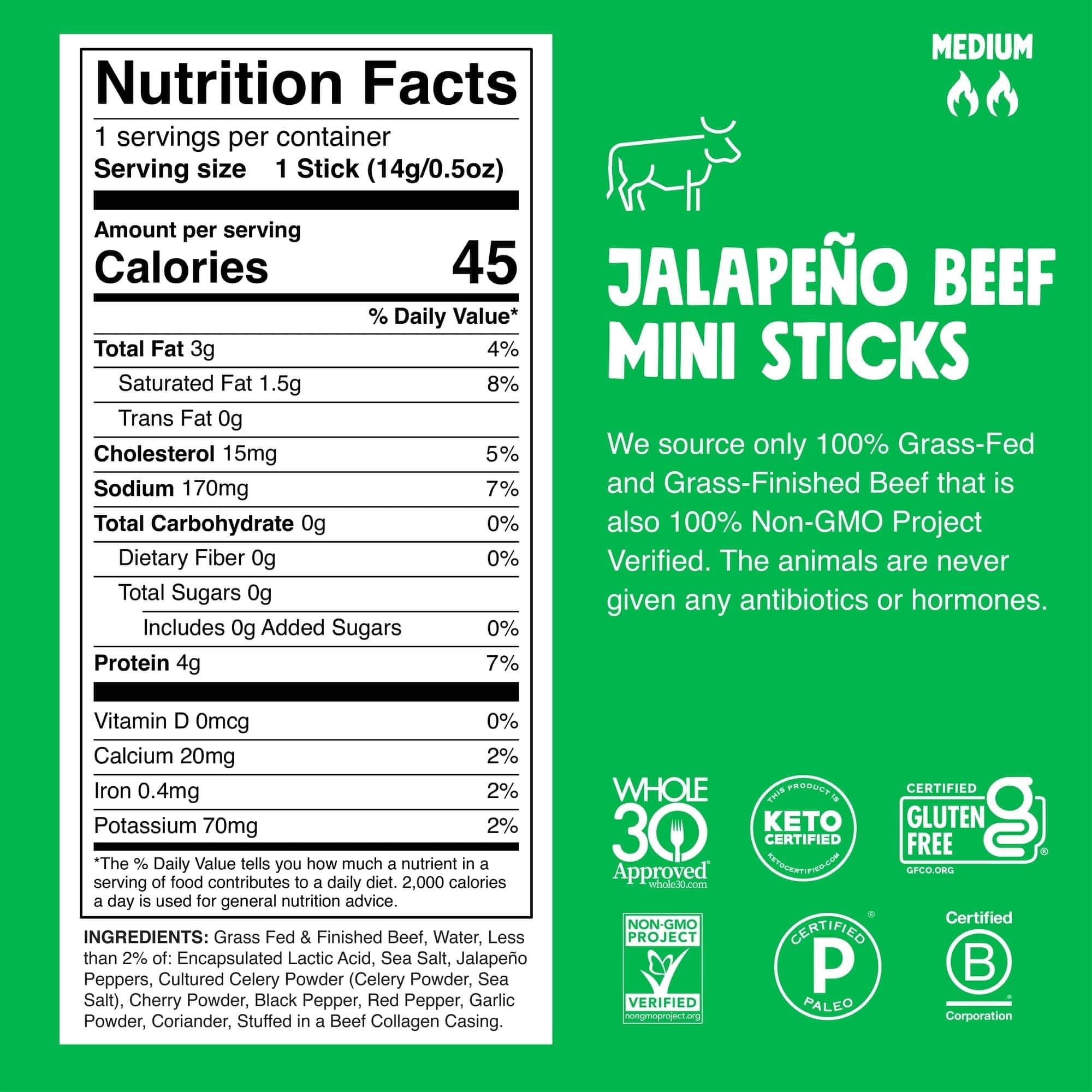 Chomps Snack Size Grass-Fed Original Beef Jerky Snack Sticks 0.5oz 24-Pack - Keto, Paleo, Whole30, 4g Lean Meat Protein, Gluten-Free, Zero Sugar Food, Non-GMO Chomplings