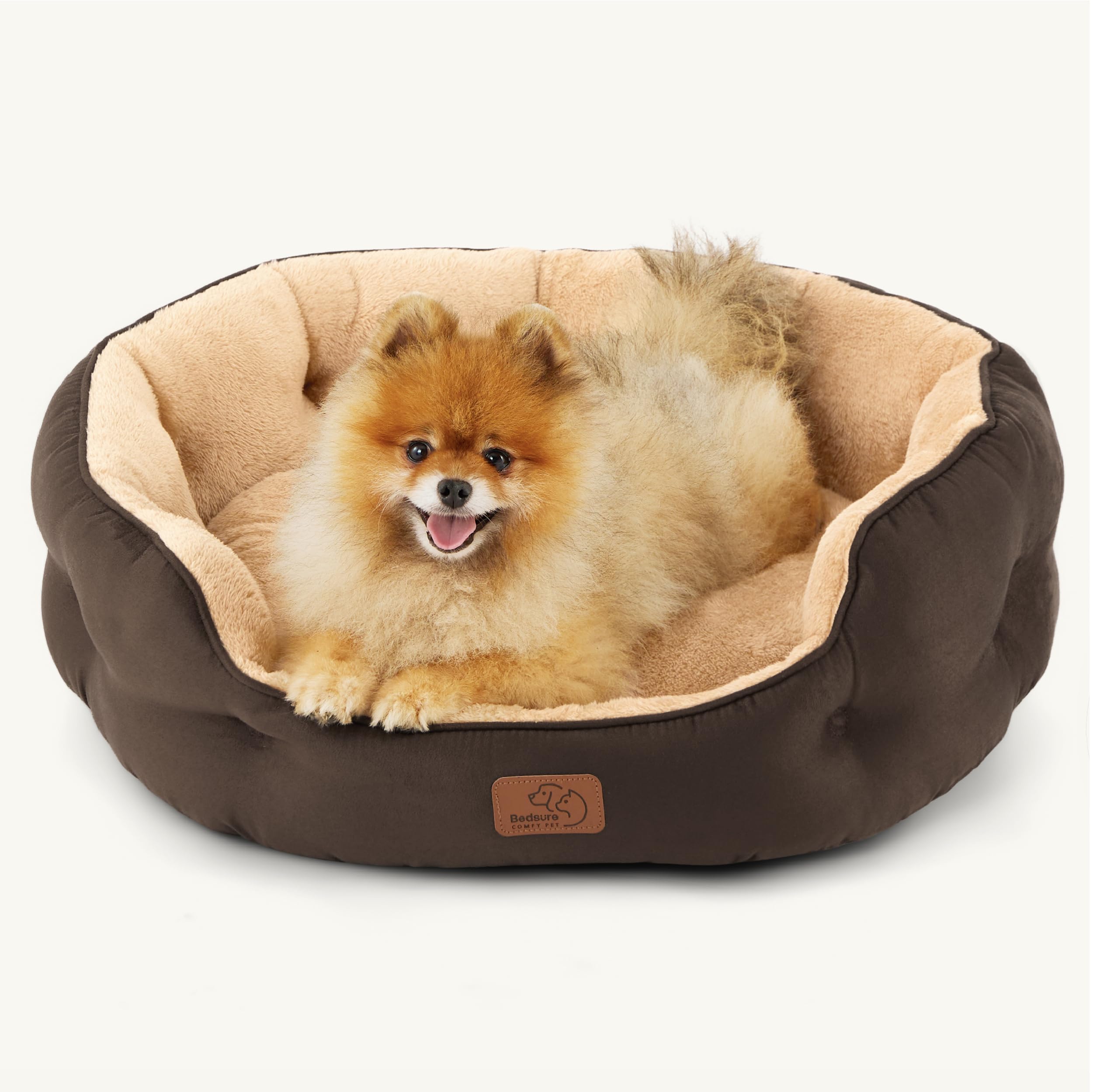 BEDSURE Katzenbett waschbar Katzen Bettchen - 51x48x15cm Katzenkorb mit Zweiseitig Innenkissen Katzenschlafplatz für Katzen oder kleine Hunde,Grau
