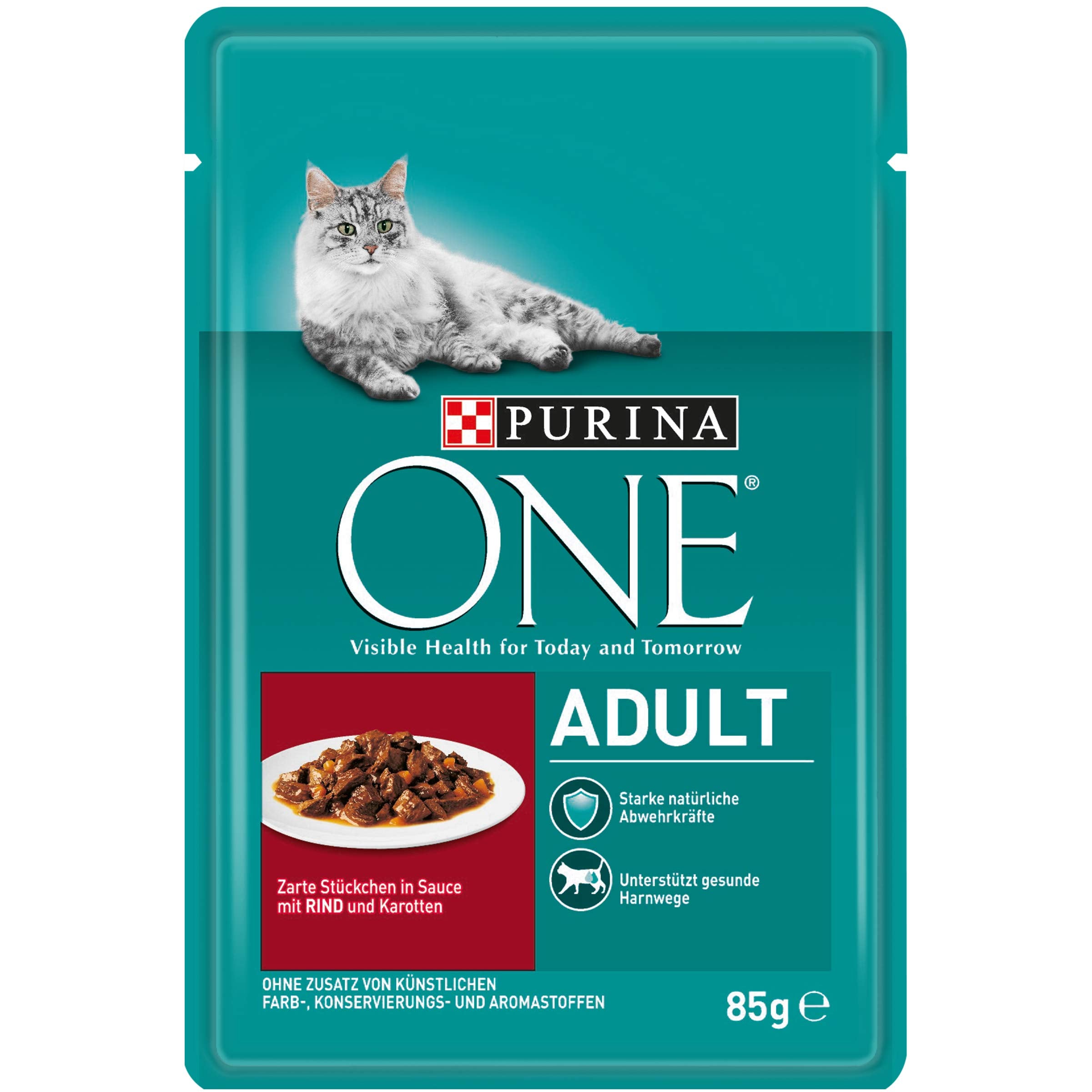 PURINA ONE Adult Katzenfutter nass, Sorten-Mix, 40er Pack (40 x 85g)
