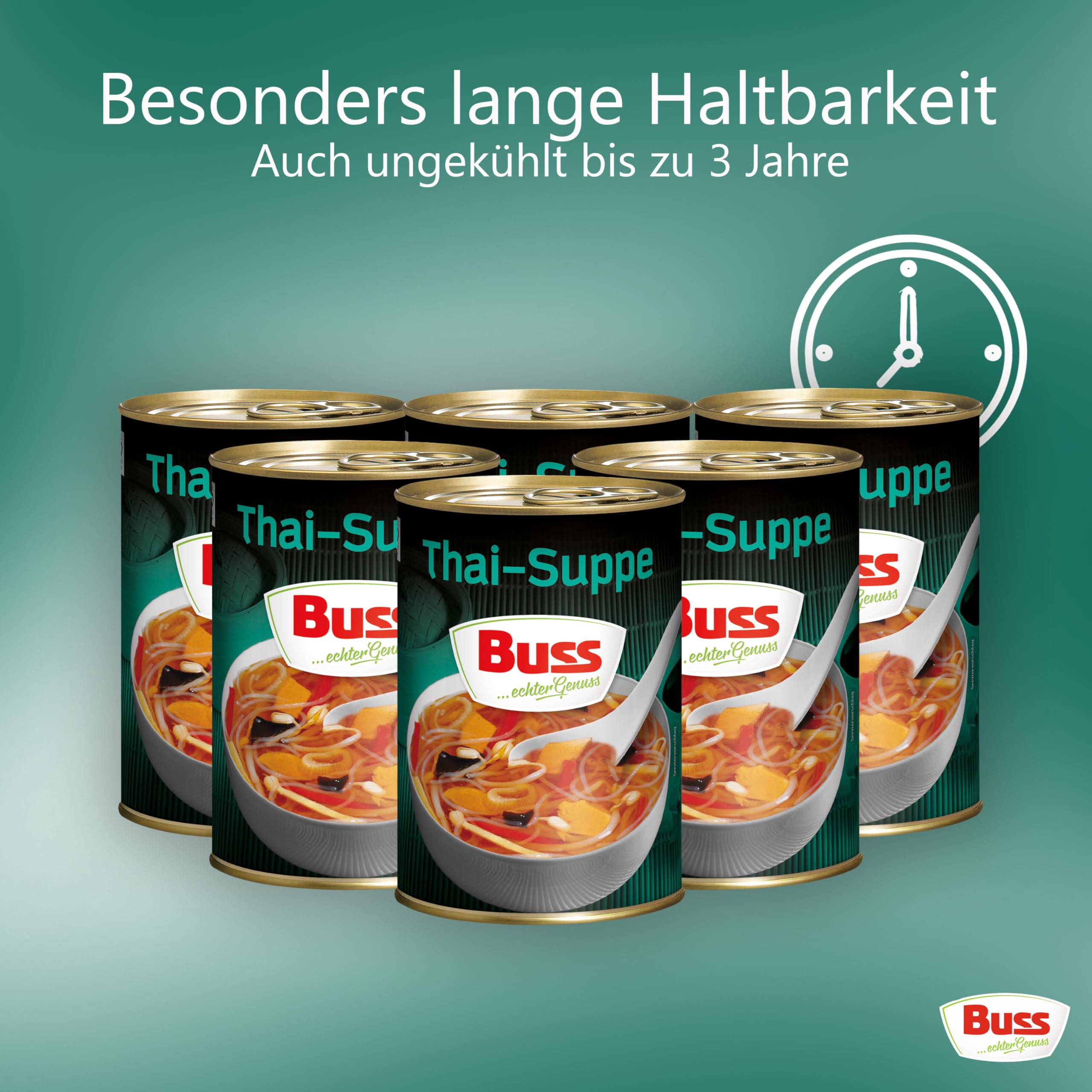 Buss Asia Suppen - Bihunsuppe Original nach indonesischer Art - Milde Asia Suppe mit Paprika, Hühnerfleisch und Glasnudeln - Schnelle Fertiggerichte zum Aufwärmen in Mikrowelle & Topf - 12 x 400g