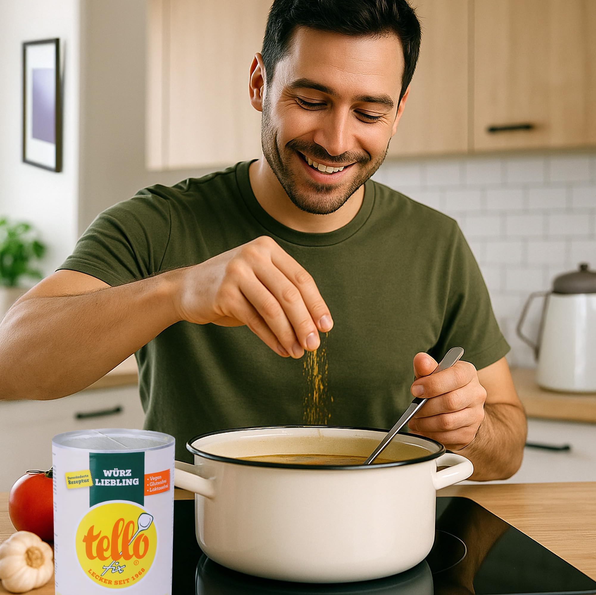 tellofix Classic Klare Brühe 900g, vielseitige Gemüse Brühe, als Universal-Würzmittel zum Verfeinern von Suppen - kalorienarm, glutenfrei, lactosefrei & vegan, keine Farb- oder Konservierungssstoffe