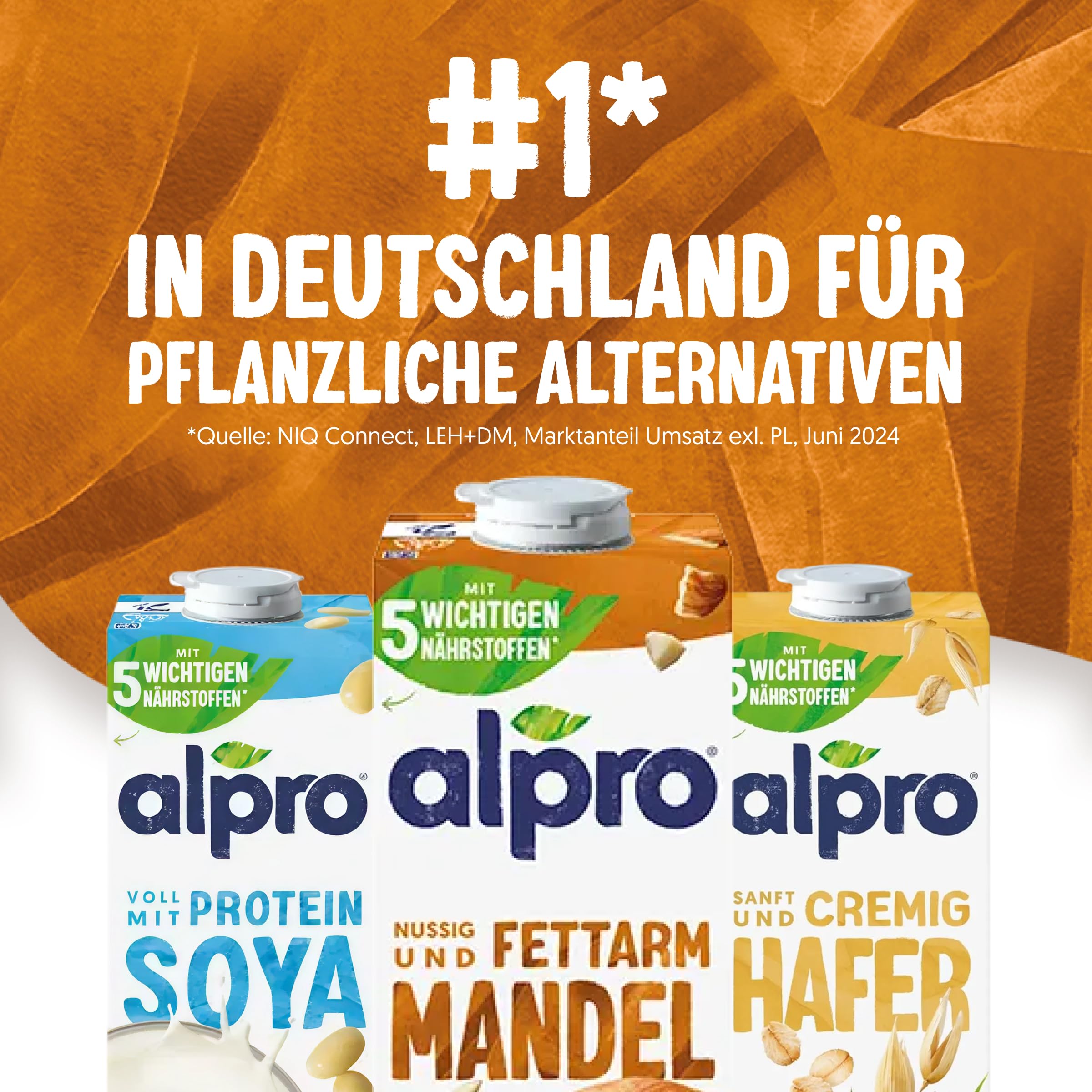 Alpro Mandeldrink Ohne Zucker – Quelle von Calcium und Vitaminen – Zuckerfrei, glutenfrei, fettarm, ohne Laktose, vegan und milchfrei – 8 x 1 L – Haltbar