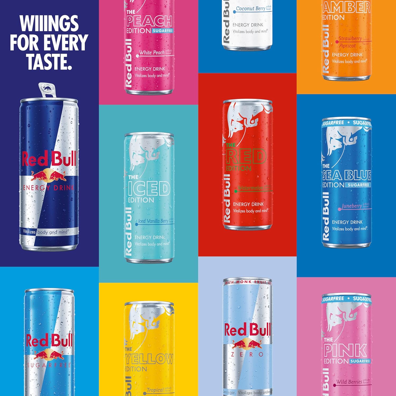 Red Bull Iced Vanilla Berry Energy Drink, with 114mg Caffeine plus Taurine & B Vitamins, 12 Fl Oz, Pack of 24 Cans