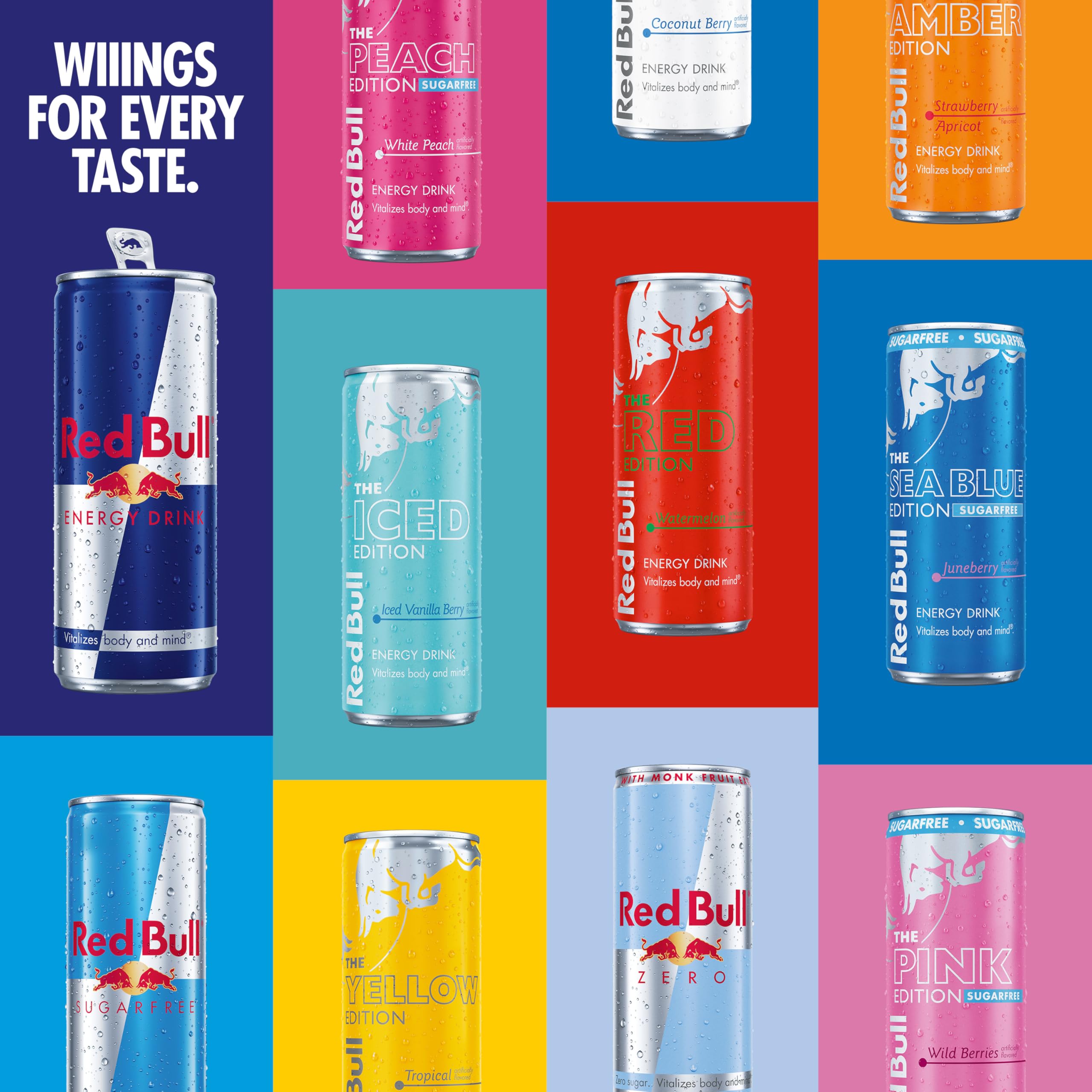 Red Bull Energy Drink with 80mg Caffeine plus Taurine & B Vitamins, 8.4 Fl Oz, 6 Packs of 4 Cans (Pack of 24)