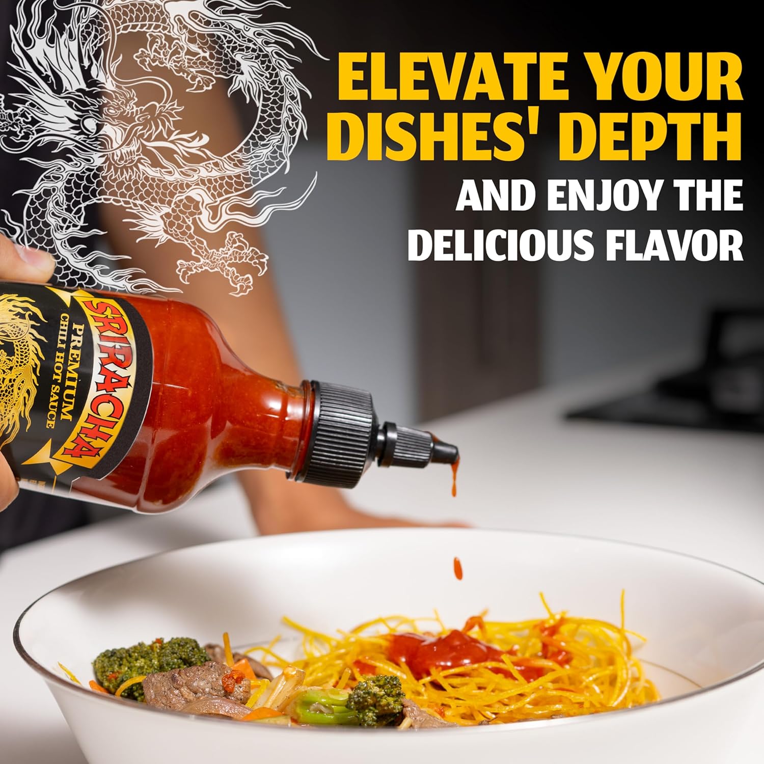 Underwood Ranches Dragon Sriracha Sauce - Hot Sauce for Eggs, Pizza, Mexican Dishes, and More - Holiday Gift for Christmas 17 oz - 2 Pack