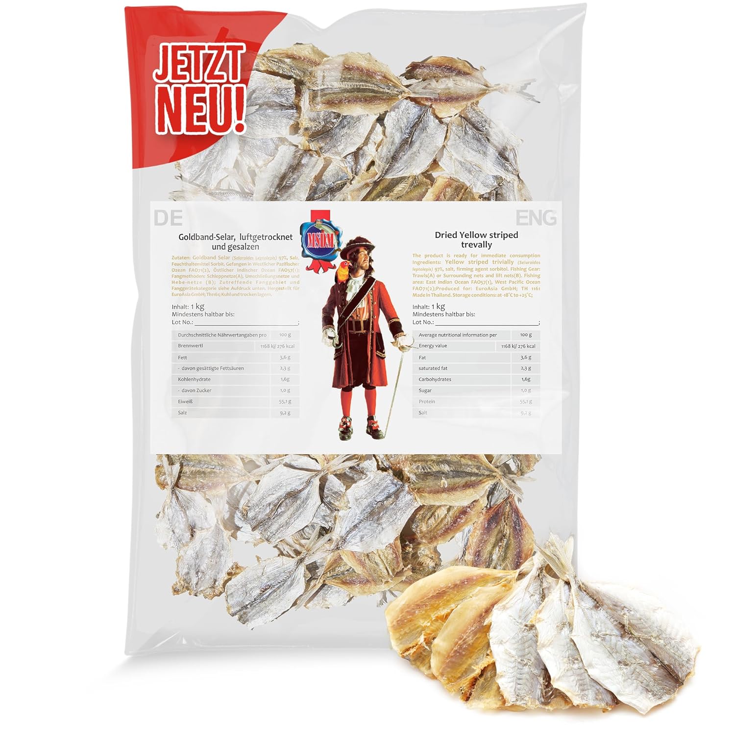 Goldband Selar Original 1kg - Fisch Jerky I High Protein I Snacks I Trockenfisch Omega 3 I Beef Jerky, Trockenfleisch & Chips Snack Alternative