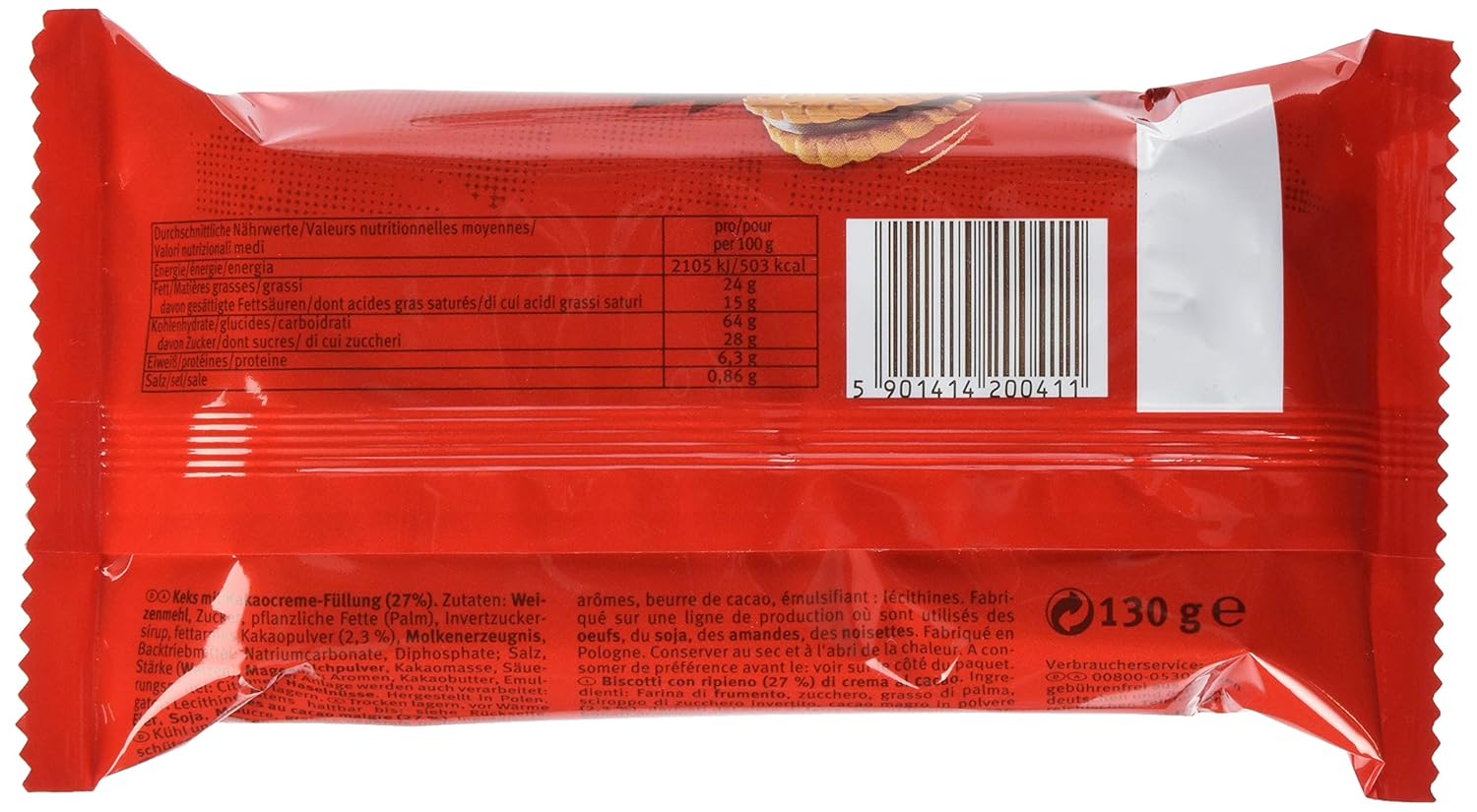 LEIBNIZ Original Butterkeks, 22er Snack Pack, die Nr 1 unter den Butterkeksen, knusprige Kekse in praktischer Großpackung (22 x 50 g), perfekt für unterwegs