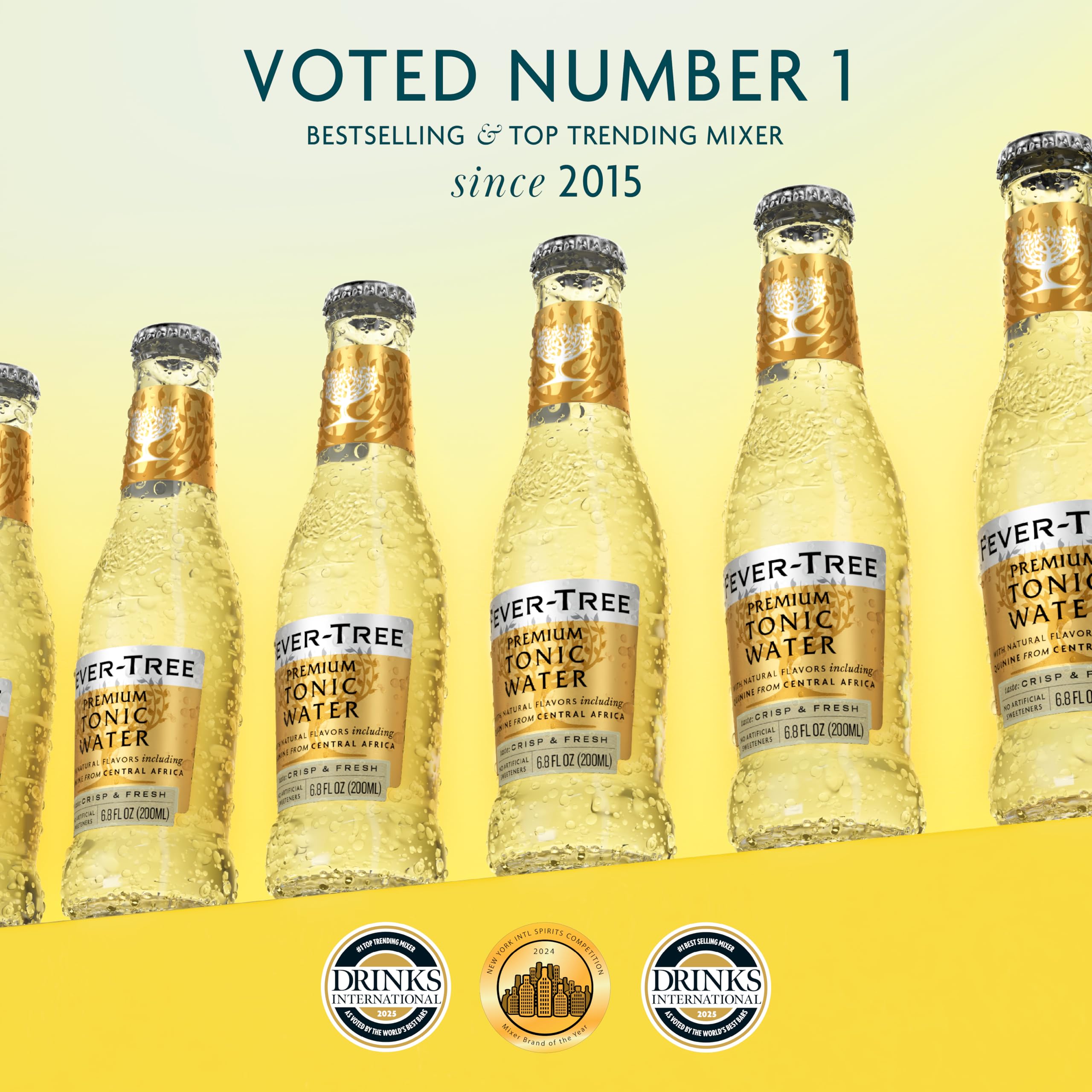 Fever Tree Tonic Water - Premium Quality Mixer - Refreshing Beverage for Cocktails & Mocktails. Naturally Sourced Ingredients, No Artificial Sweeteners or Colors - 150 ML Cans - Pack of 24