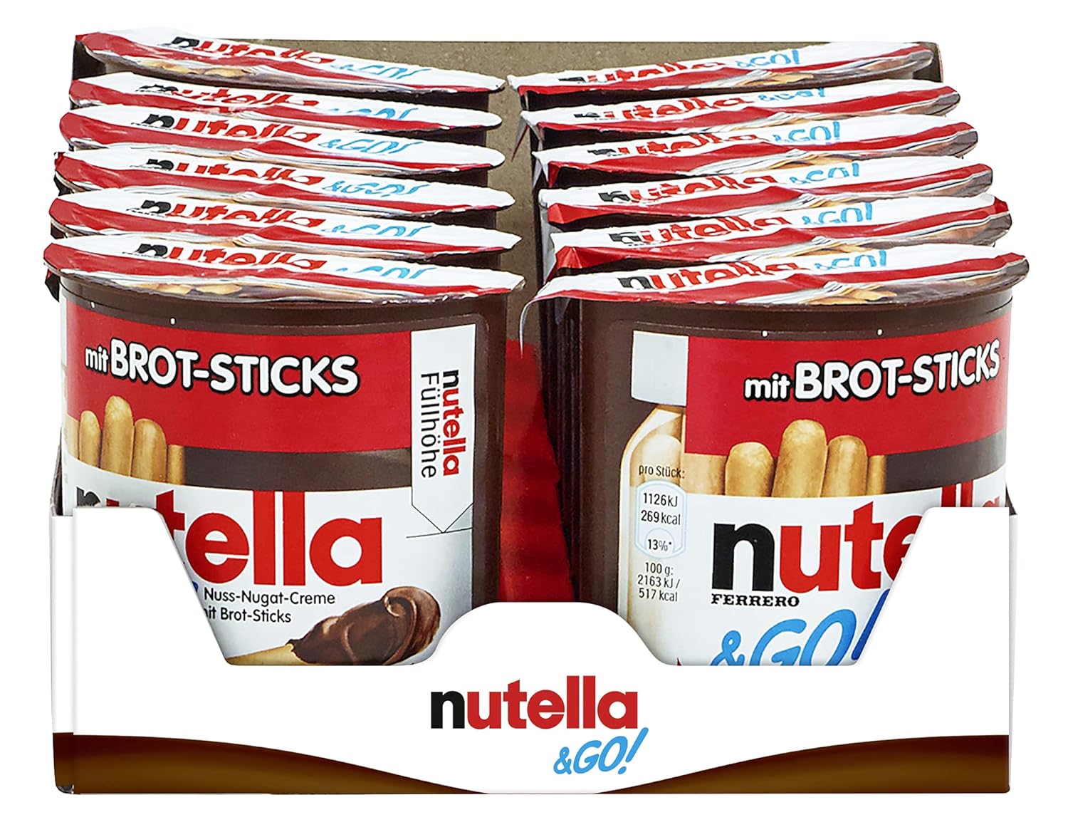nutella - Nuss-Nougat-Creme, 1 Glas mit 750g, leckere Haselnuss-Schoko-Creme als Aufstrich oder für Rezepte