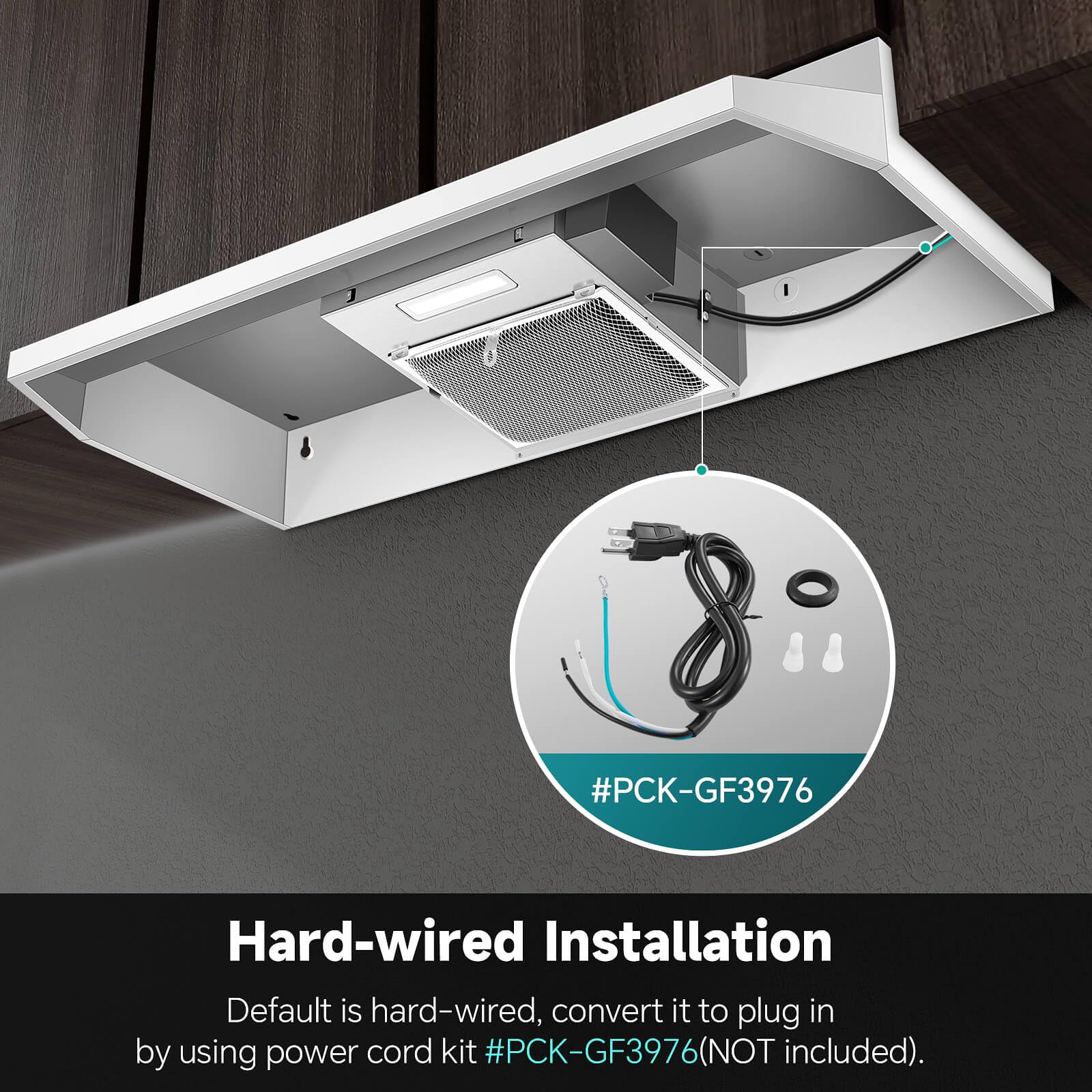 SNDOAS Range Hood 30 inch Under Cabinet, Ducted/Ductless Convertible Kitchen Hood, Stainless Steel Vent Hood with LED Light,Under Cabinet Hood with 2 Speed Exhaust Fan,Black