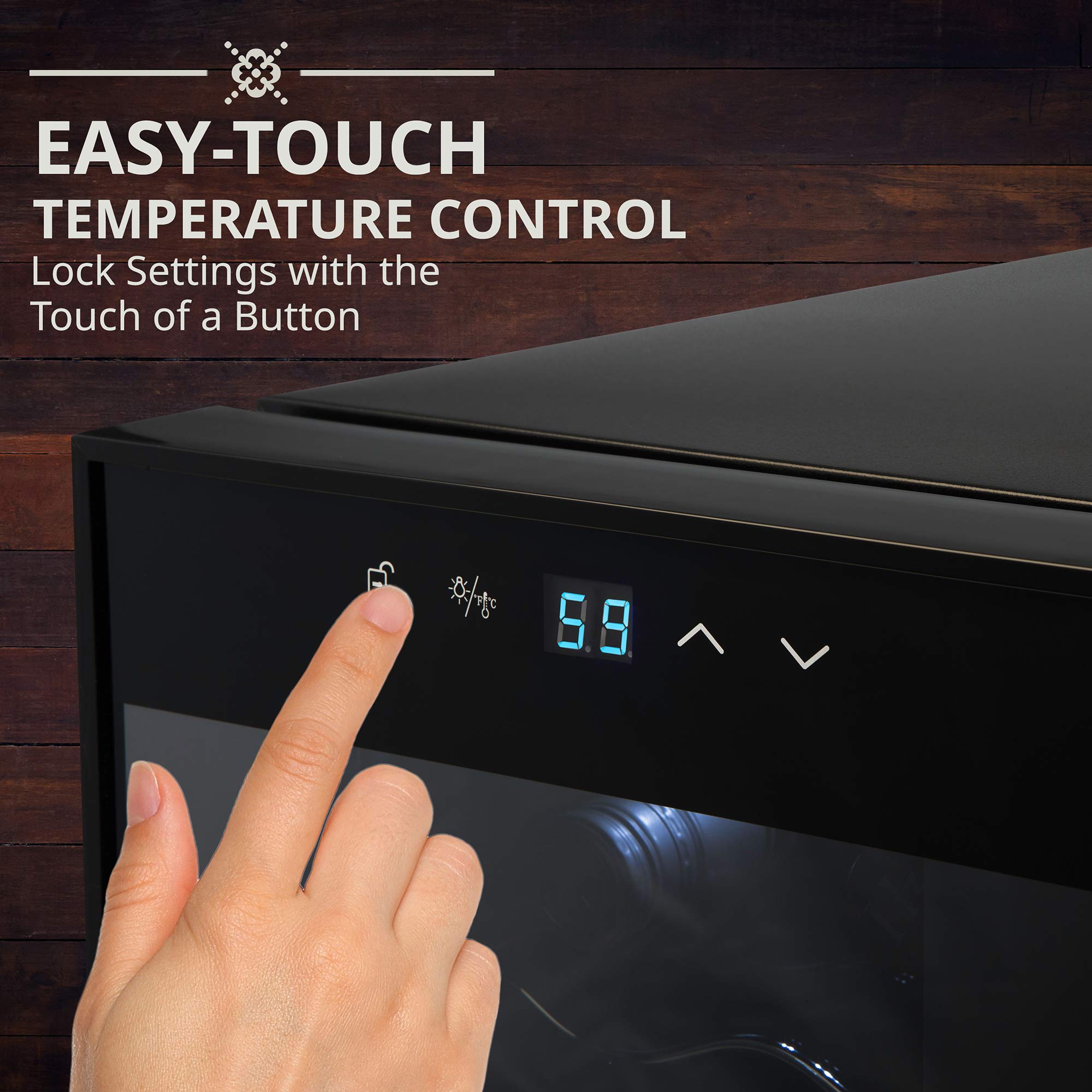Ivation 28 Bottle Compressor Wine Cooler Refrigerator w/Lock | Large Freestanding Wine Cellar For Red, White, Champagne or Sparkling Wine | 41f-64f Digital Temperature Control Fridge Stainless Steel