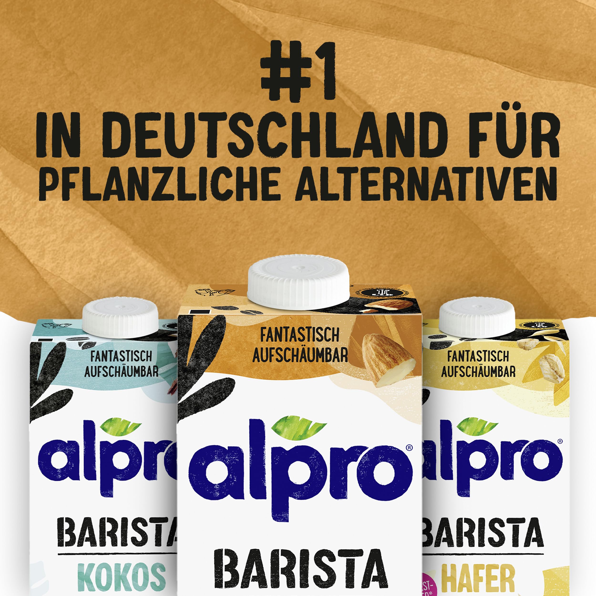 Alpro Barista Kokos – Zum Aufschäumen – 100 Prozent pflanzlich, vegan und milchfrei – Von Natur aus laktosefrei – Reich an Calcium und Vitaminen – 8 x 1 L