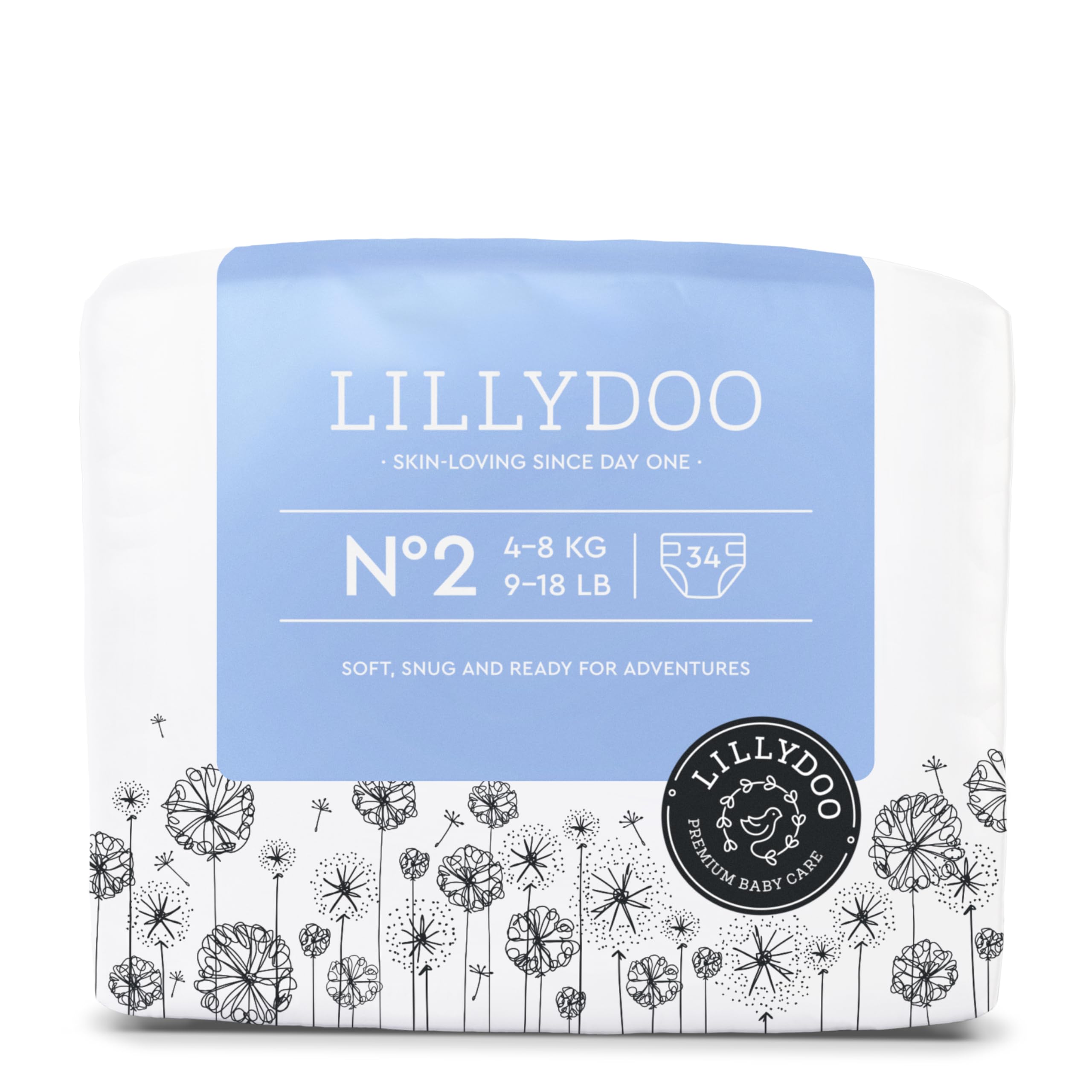 LILLYDOO hautfreundliche Baby Windeln - Größe 1 (2+ kg), 24 Stück, Sicherer Auslaufschutz, Weich, Ohne Parfüme & Lotionen für empfindliche Haut, Dermatologisch getestet