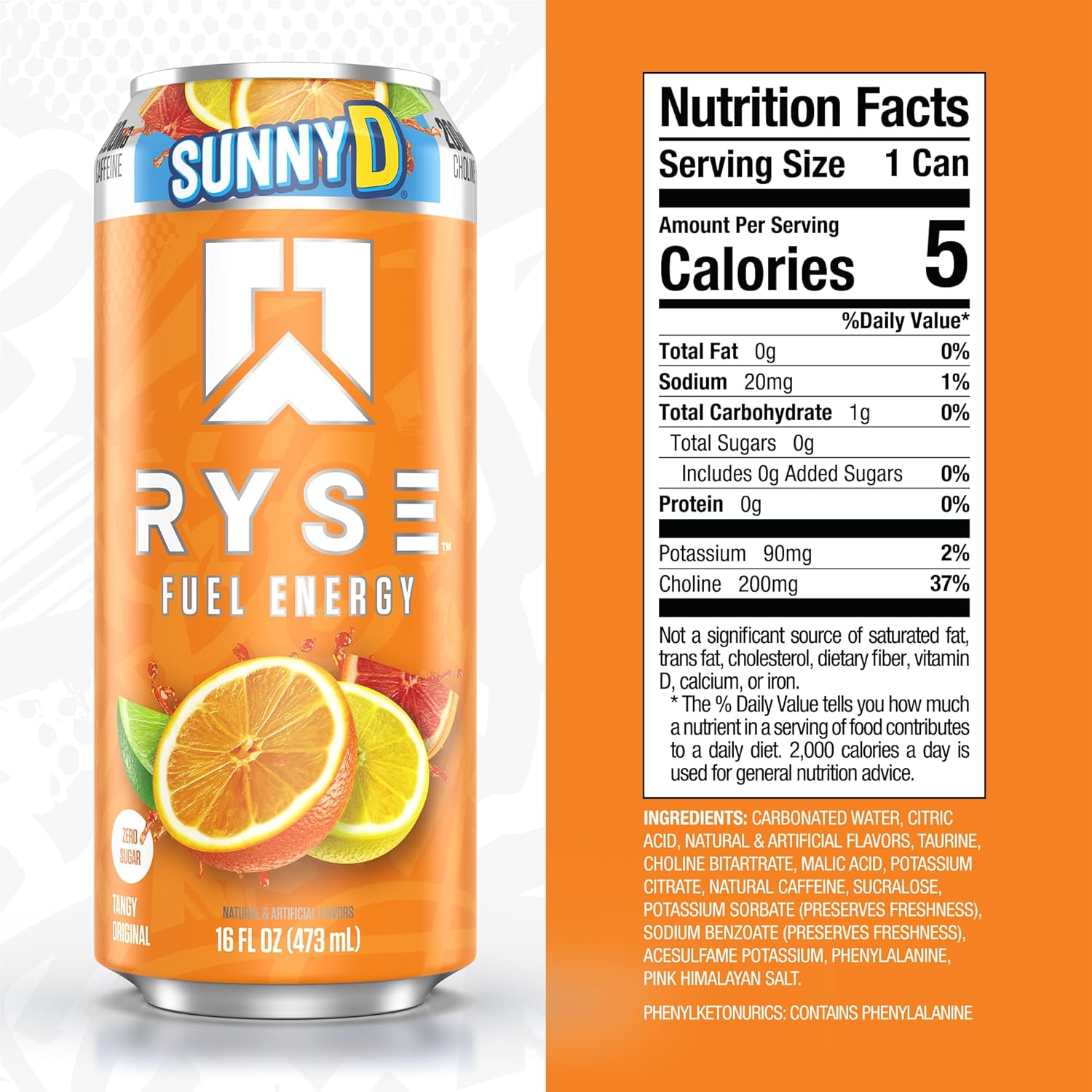 RYSE Fuel Energy Drink - Variety Pack - Sugar Free, Gluten Free & Vegan - 200mg Natural Caffeine, Taurine & Choline for Focus & Energy - No Artificial Colors - 16 fl oz Cans (12-Pack)