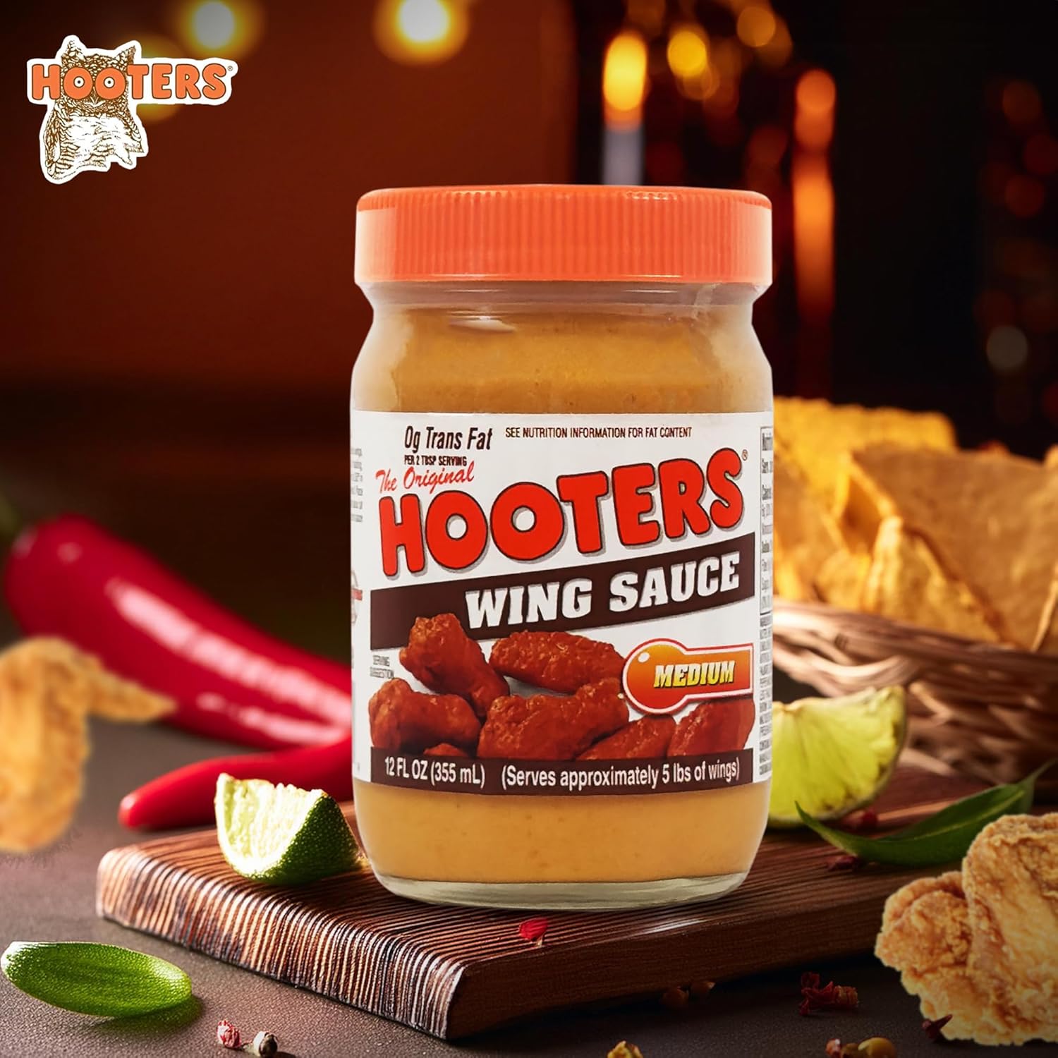 Hooters Original Medium Wing Sauce, 12 Ounce (Pack of 6)