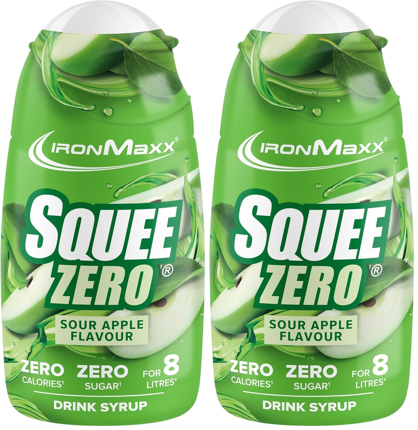 IronMaxx SqueeZero - Raspberry 65ml | Sirup, Erfrischendes Geschmackserlebnis für 8 Liter, Zuckerfrei und Kalorienfrei in 100ml verzehrfertigem Getränk