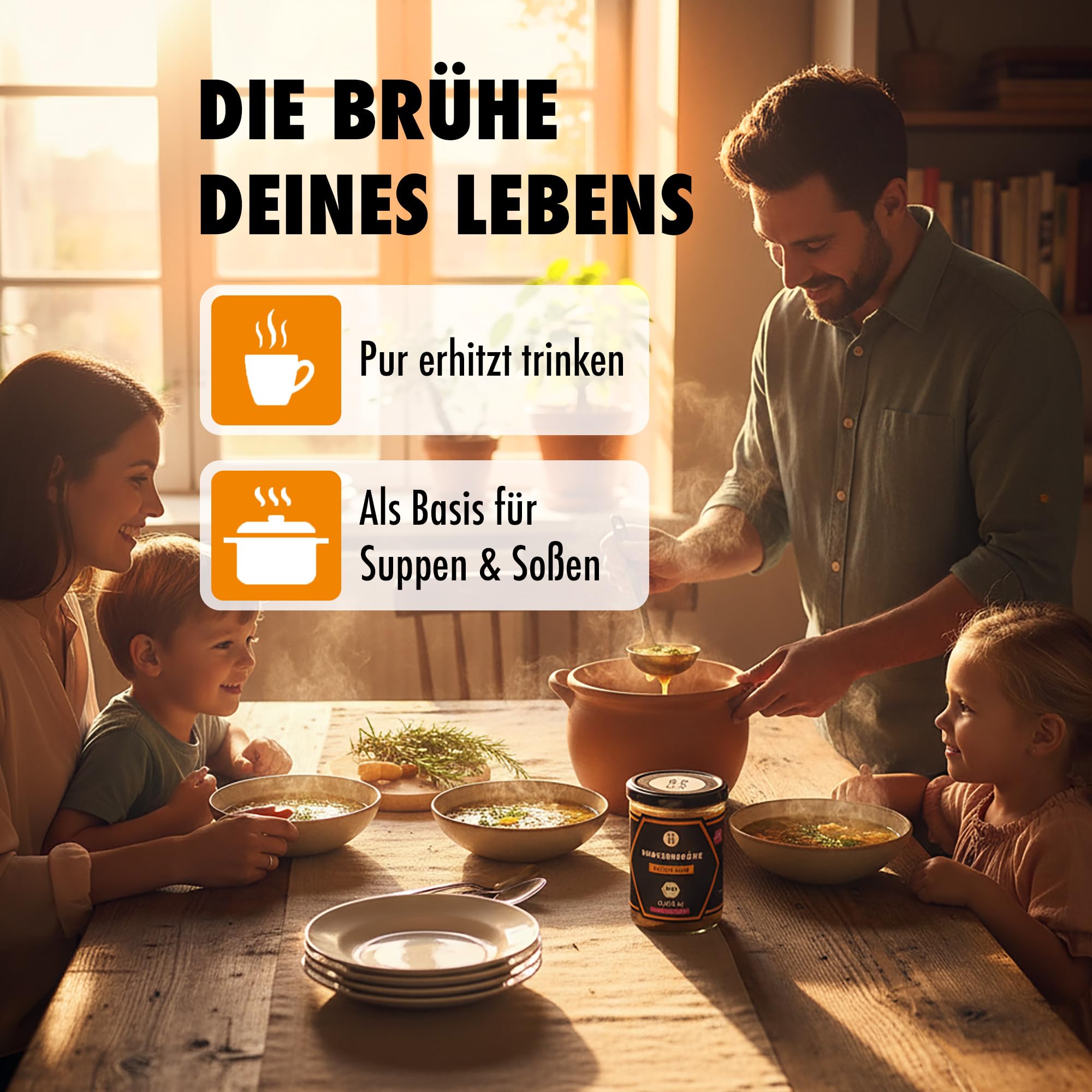 BROX Knochenbrühe Rind Bio [6x370ml] – 24 Std. gekocht, Deutschland – Kollagen & Aminosäuren – Rinderbrühe aus Weidehaltung – Premium Bone Broth