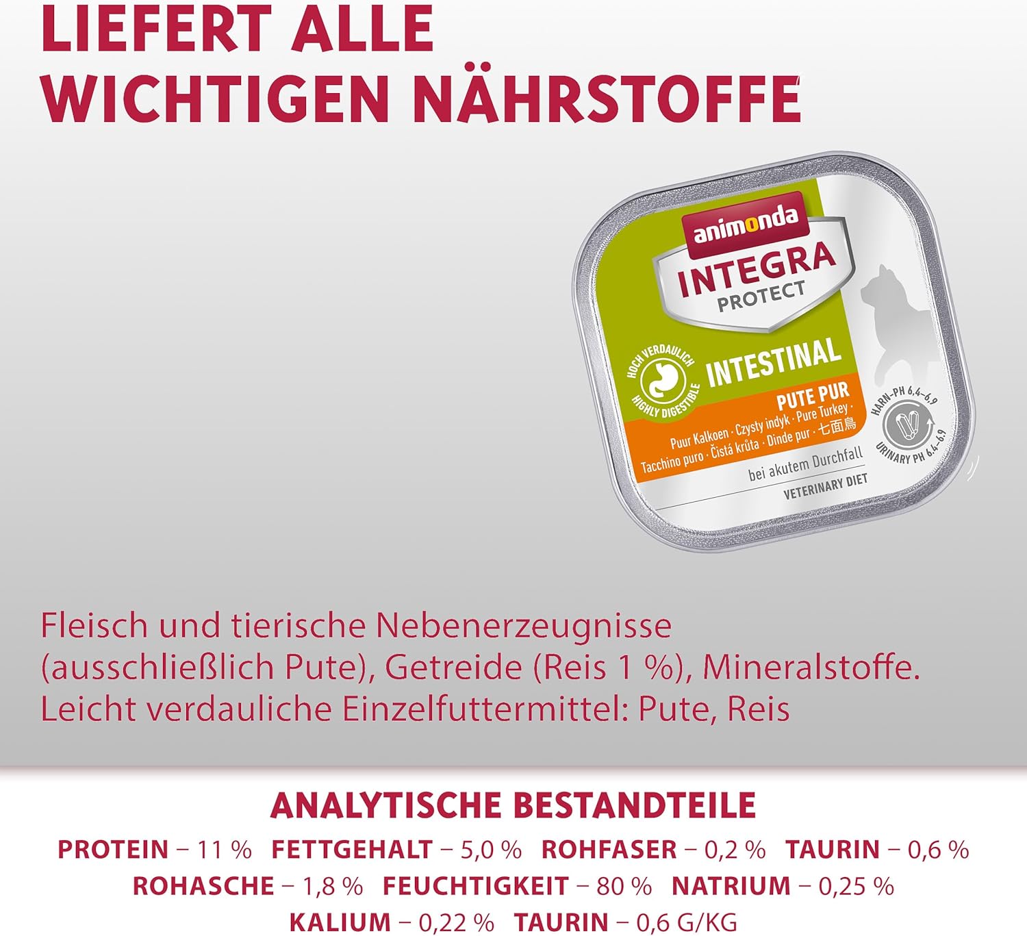 animonda INTEGRA PROTECT Sensitive Huhn Pur (16 x 100 g), Katzen Diätfutter bei Futtermittelallergie, sensitives Katzenfutter für allergische Katzen, Katzennassfutter ohne Getreide