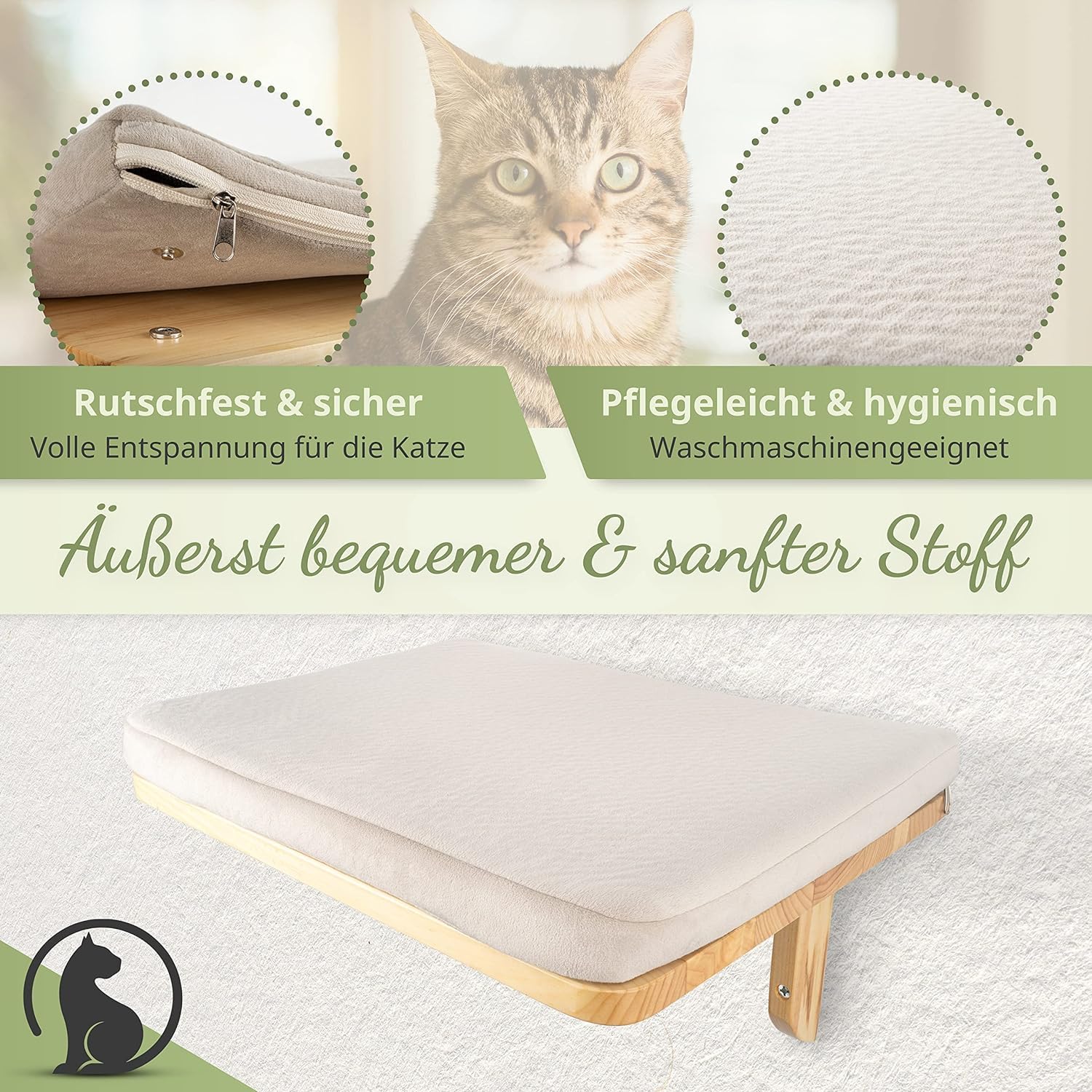 WOOWOOD® 2X Kletterwand Katzen - 3X Katzentreppe Wand [Beste Stabilität] - Kratzbaum Wand, Hängematte Katze, Wandkratzbaum, Katzenmöbel, Katzenwand, Katzen Kletterwand Set (5 teilig)