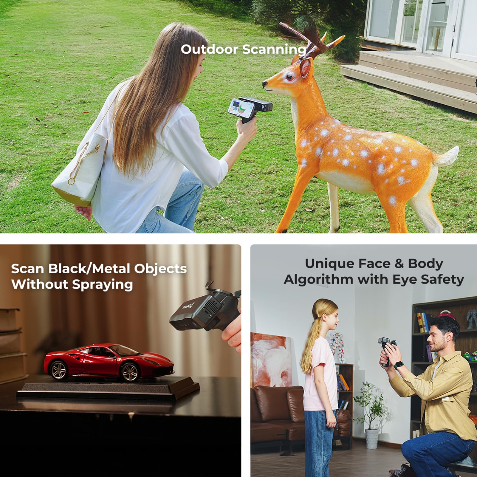 Creality Sermoon S1 3D Scanner, High-Precision 0.02mm Metrology-Grade 3D Scanner for 3D Printing with Blue/IR Laser, Exclusive Single-line Deep Hole scanning Technology, Wireless Support