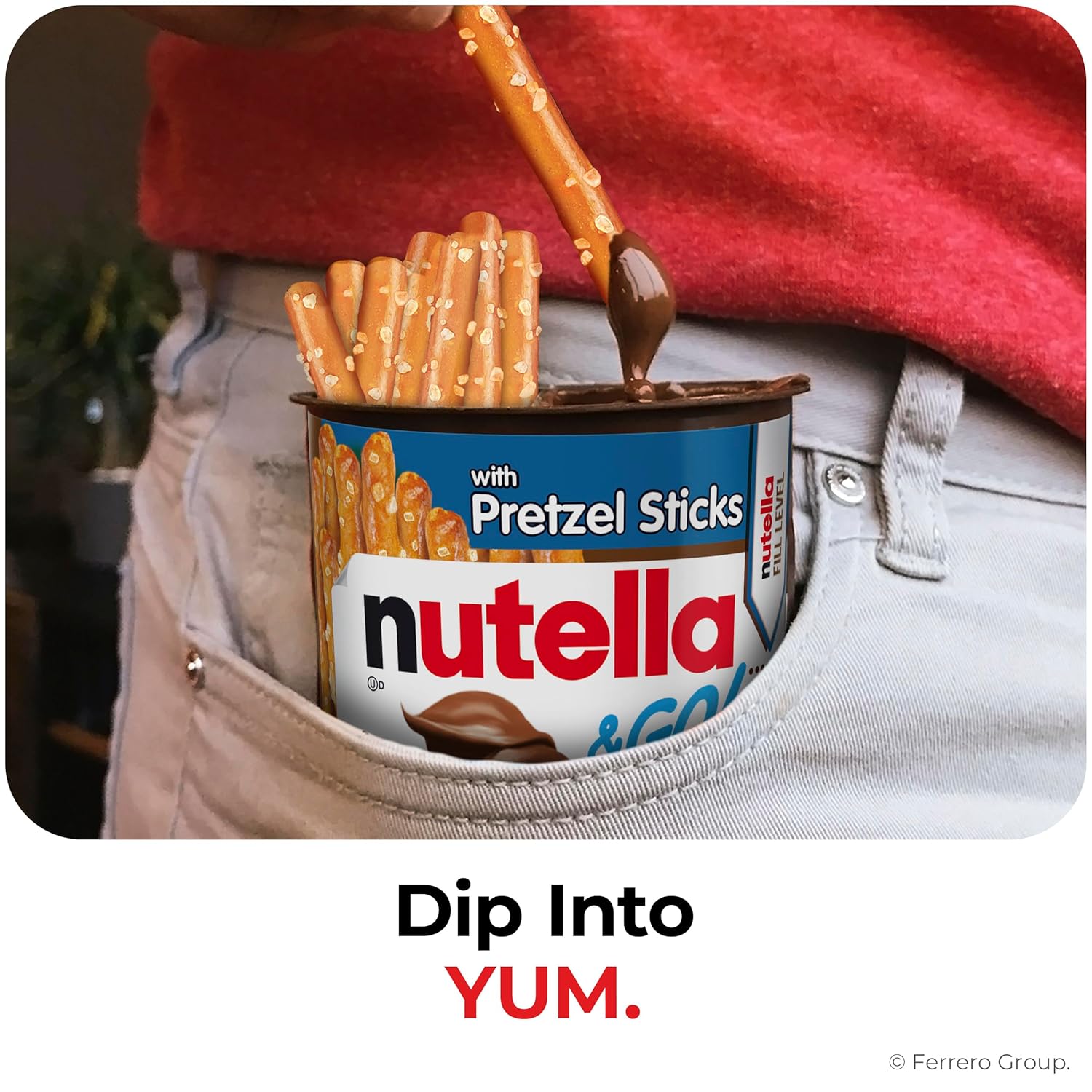 Nutella & Go! Hazelnut Spread with Pretzel Sticks, On-the-Go Snack Cups, 12 Packs, 22.8 oz, vegetarian, blue