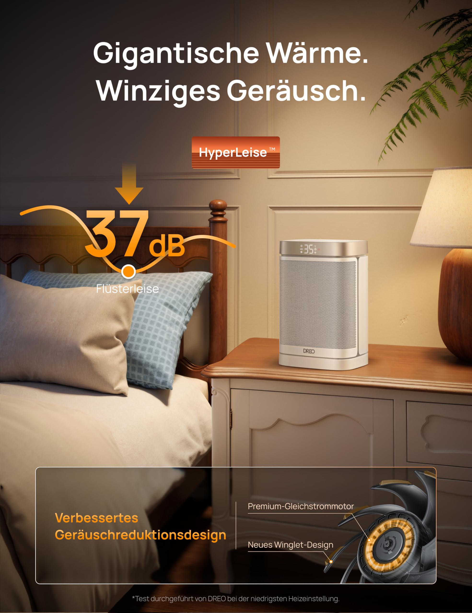 Dreo Heizlüfter Energiesparend Klein, 1500W Heizung Elektrisch mit Thermostat, 70° Oszillierend Elektroheizung, PTC Keramik Heizlüfter Leise, ECO-Modus, 12-Std-Timer, Überhitzungs- & Kippschutz