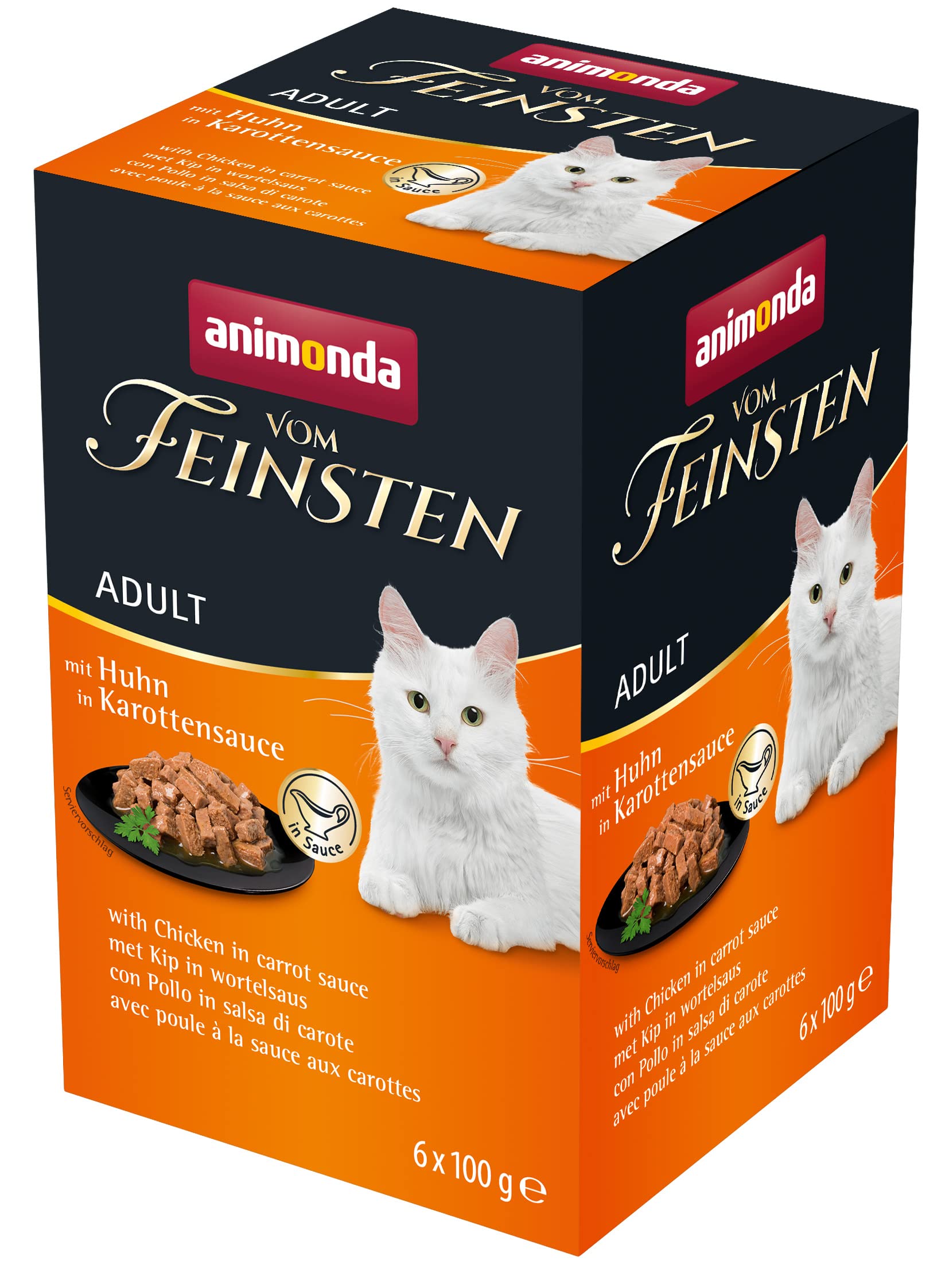 animonda Vom Feinsten Adult Vielfalt (32 x 100 g), Nassfutter für ausgewachsene Katzen, Katzenfutter ohne Getreide und Zucker, mit 100 % frischen, fleischlichen Zutaten
