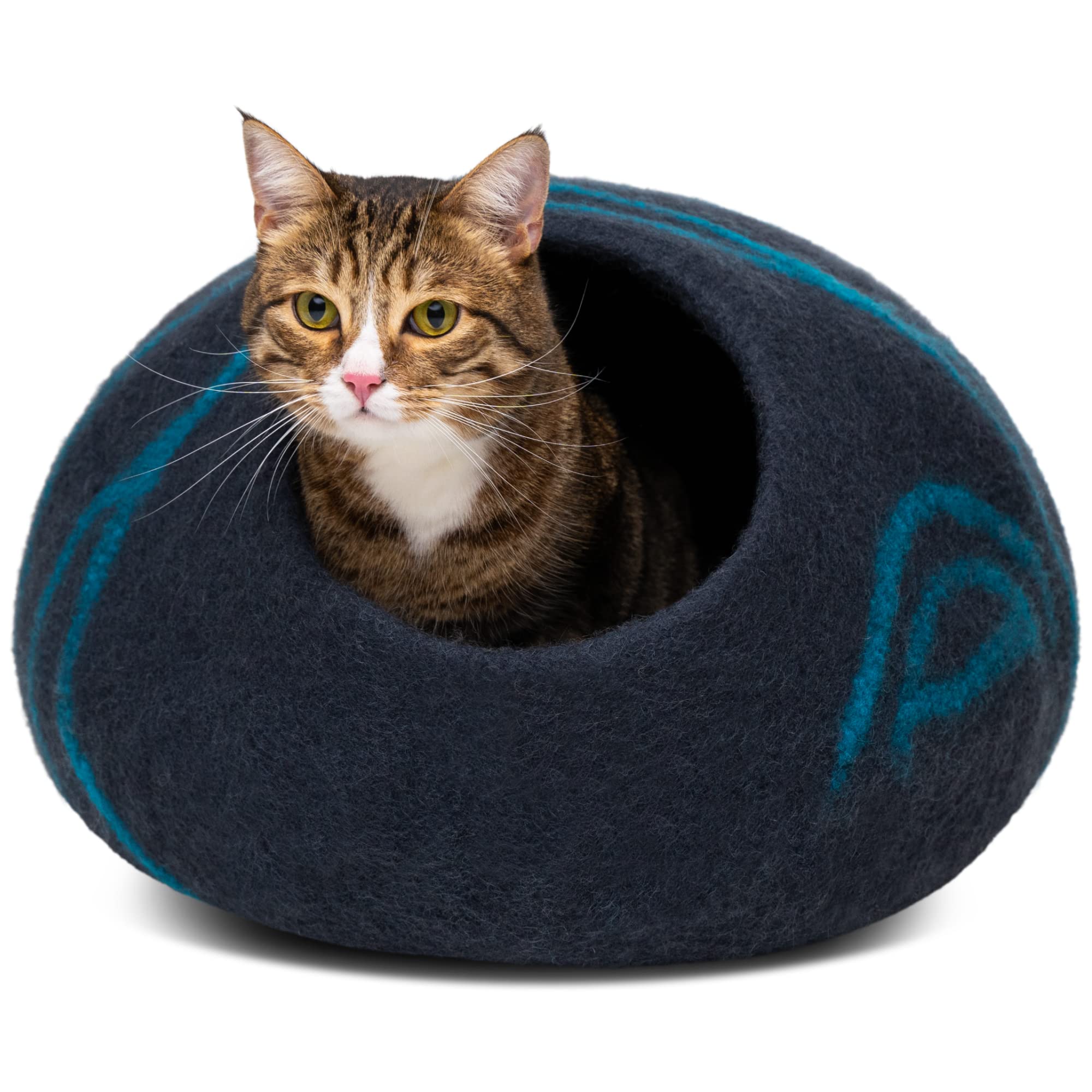 MEOWFIA Katzenbett aus Merinowolle – Handgefilztes, Umweltfreundliches Katzenbett für Katzen & Kätzchen – Weiches Schlafbett, Warm im Winter & Kühl im Sommer, Stilvolles Design