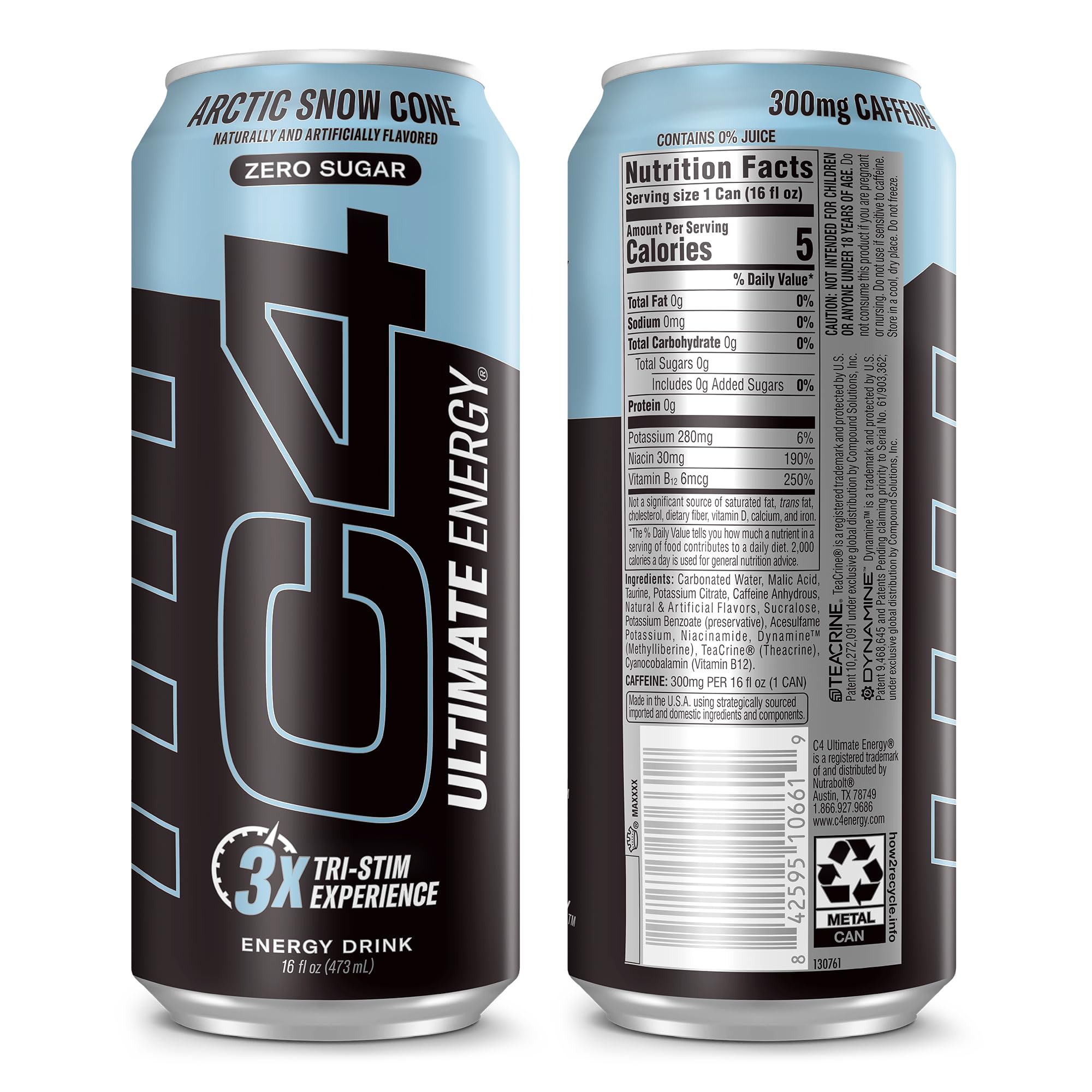 Cellucor C4 Ultimate | Pre Workout Sugar Free Energy Drink | Tri-Stim Experience with 300mg Caffeine + TeaCrine + Dynamine | Fruit Punch | 16oz (Pack of 12)