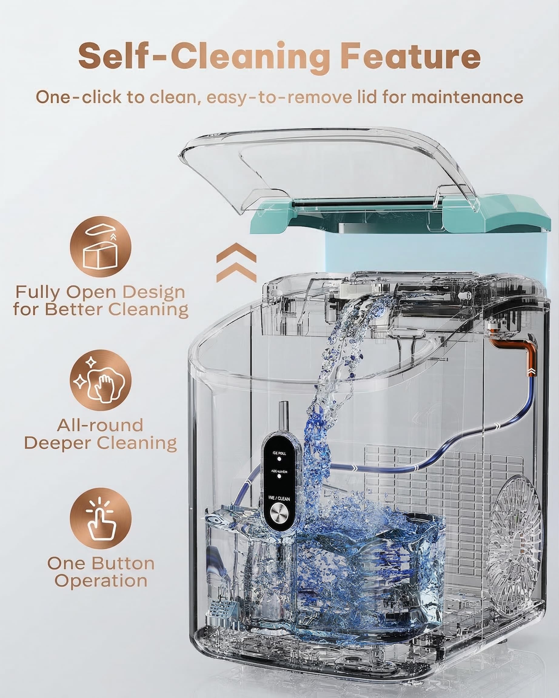Nugget Ice Maker Countertop, Silonn Chewable Pellet Ice Machine with Self-Cleanin Function, 36lbs/24H Portable Ice Makers for Home Kitchen Officce, Black