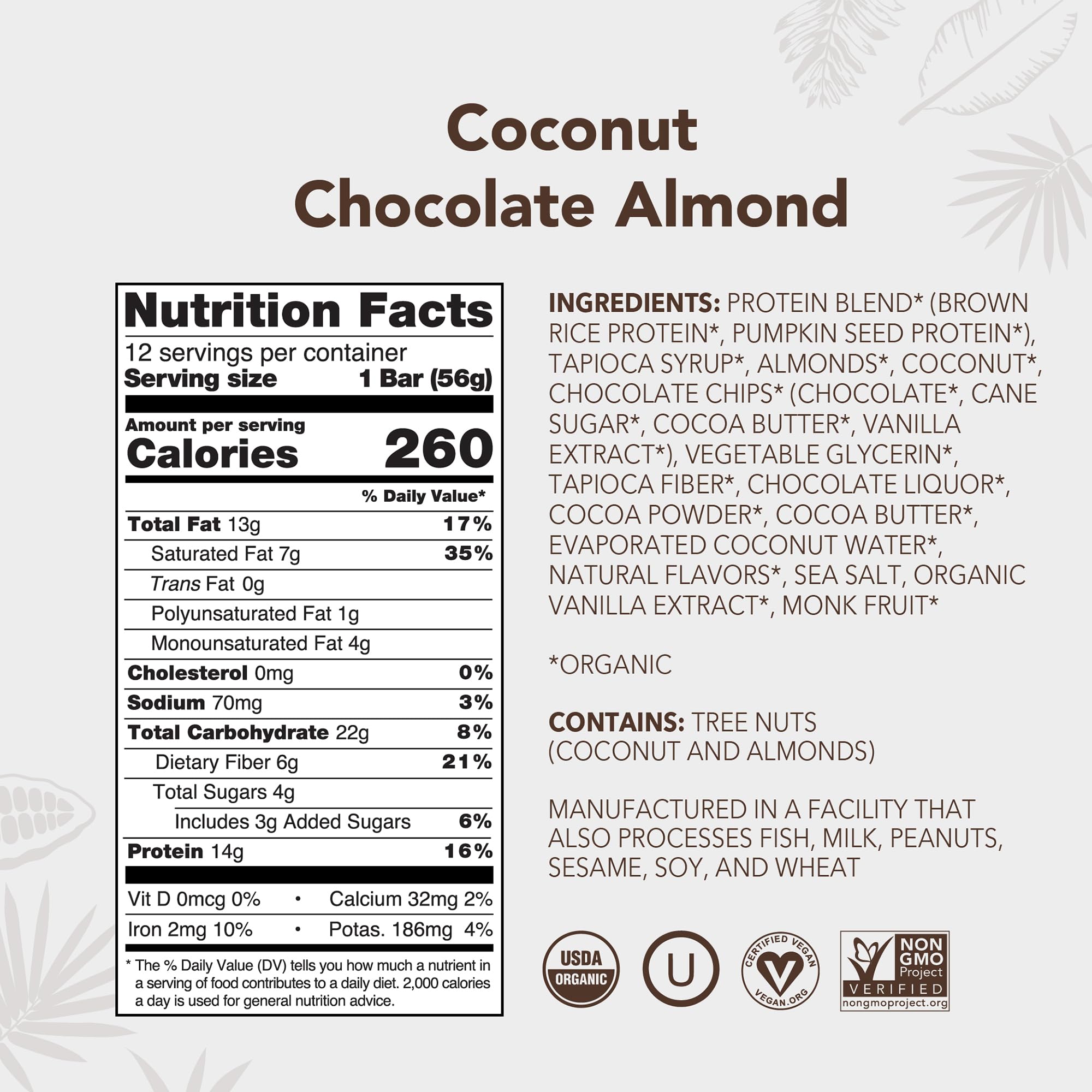 ALOHA Organic Plant Based Protein Bars |Peanut Butter Chocolate Chip | 1.98 Oz (Pack of 12) | Vegan, Low Sugar, Gluten Free, Paleo, Low Carb, Non-GMO, Stevia Free, Soy Free, No Sugar Alcohols